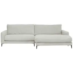 Ecksofa in Cord Hellgrau 272/190 cm