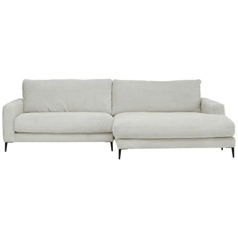 Ecksofa in Cord Hellgrau 272/190 cm