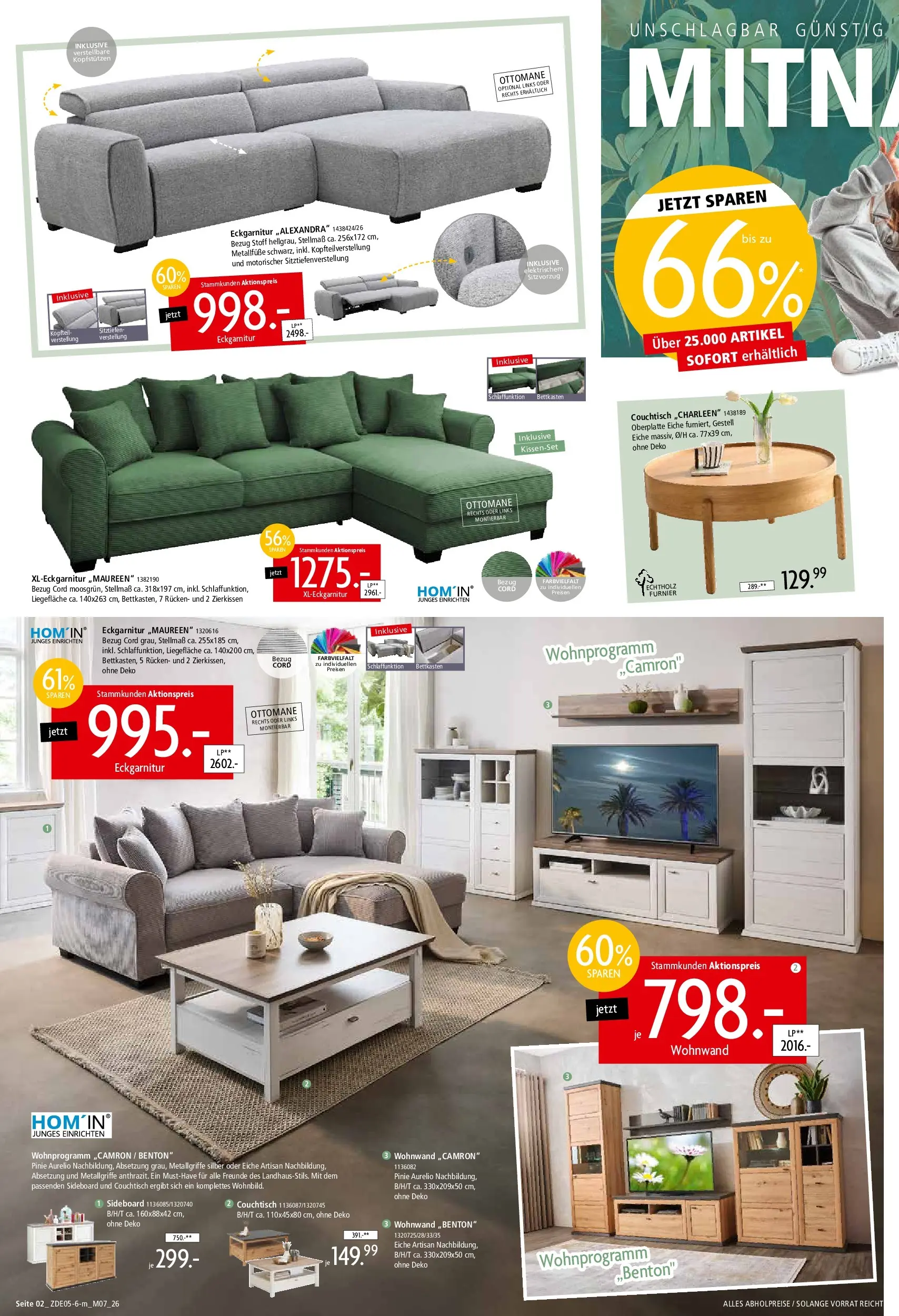 Zurbrüggen - Zurbrüggen: Unschlagbar günstig (ab 15.05.2026) zum Blättern | Seite: 2 | Produkte: Sideboard, Wohnwand, Couchtisch