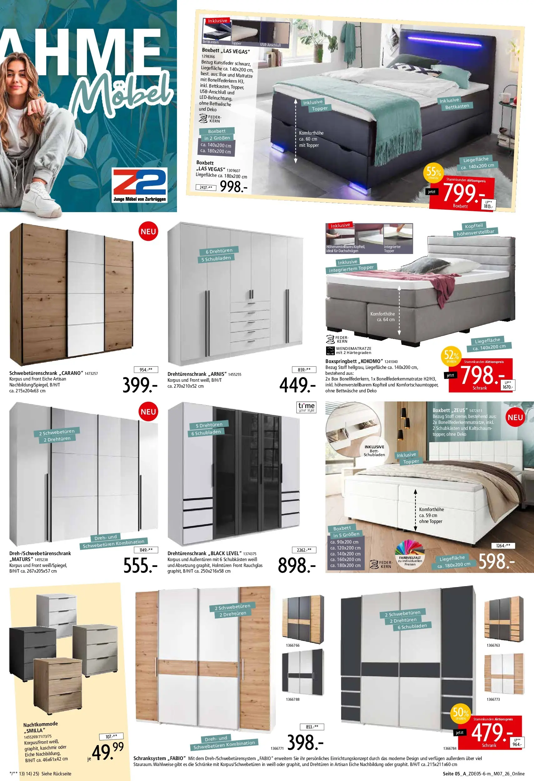 Zurbrüggen - Zurbrüggen: Unschlagbar günstig (ab 15.05.2026) zum Blättern | Seite: 9 | Produkte: Bett, Schwebetürenschrank, Boxspringbett, Topper