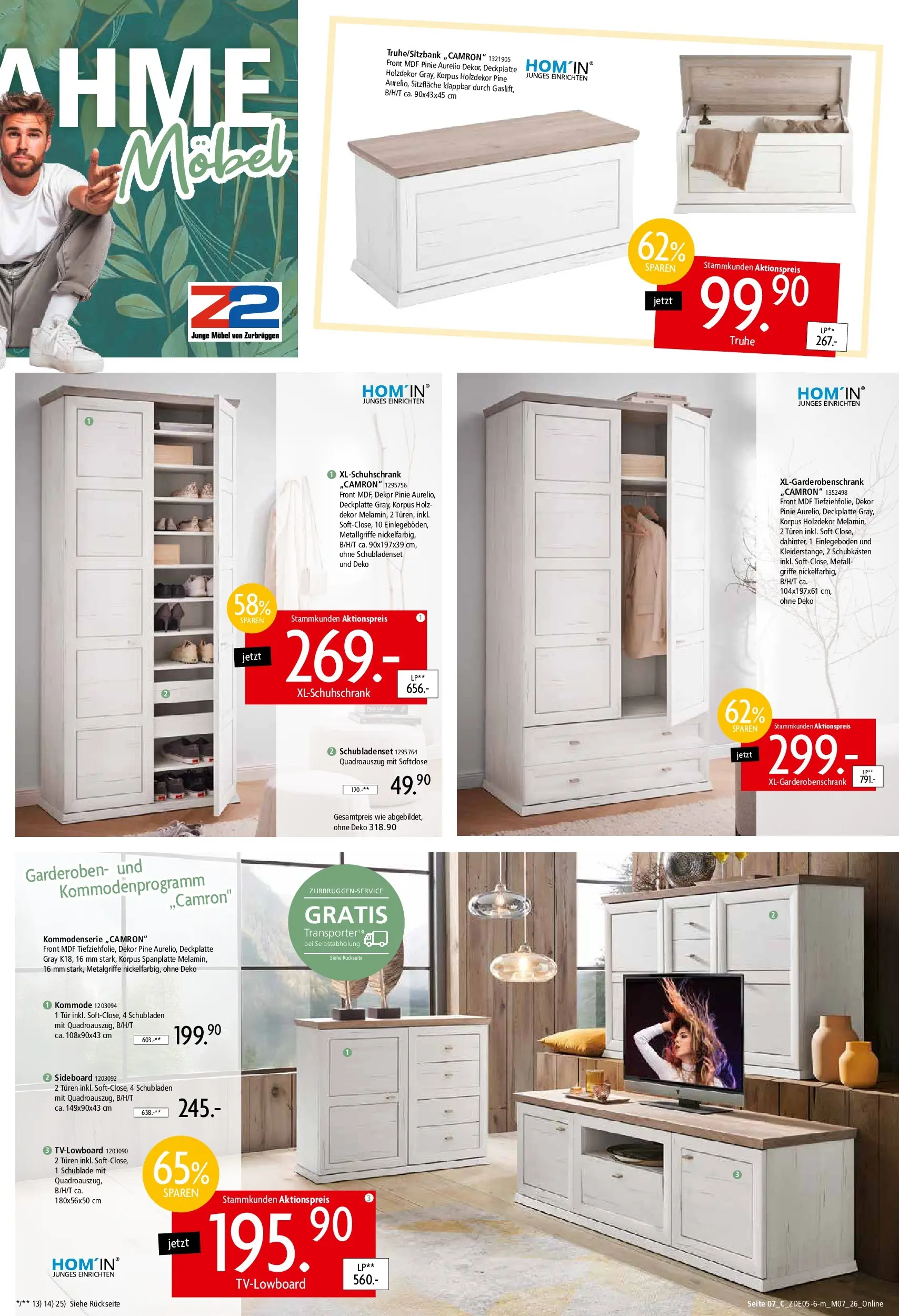 Zurbrüggen - Zurbrüggen: Unschlagbar günstig (ab 15.05.2026) zum Blättern | Seite: 17 | Produkte: Sideboard, Truhe, Kommode, Tür