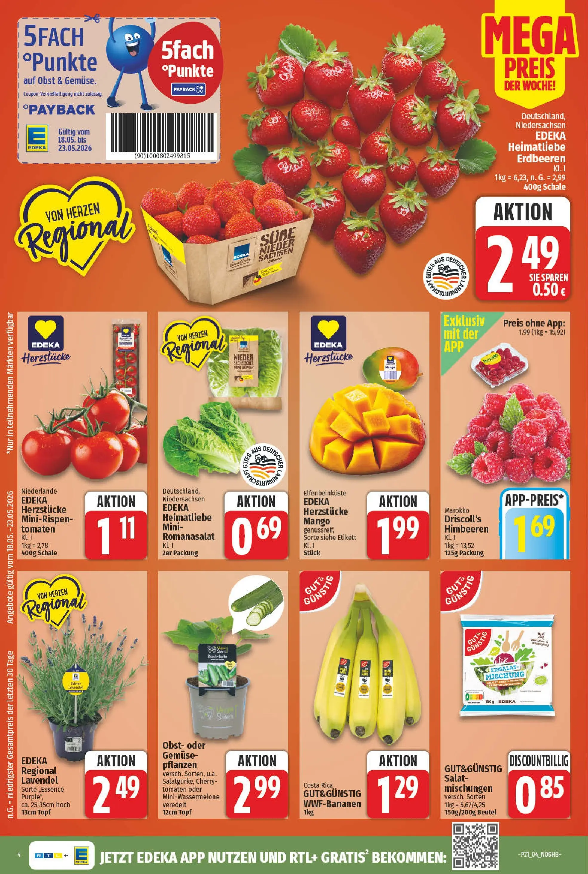 Angebote - Wochenangebote (ab 17.05.2026) zum Blättern | Seite: 6 | Produkte: Himbeeren, Tomaten, Eissalat, Gemüse