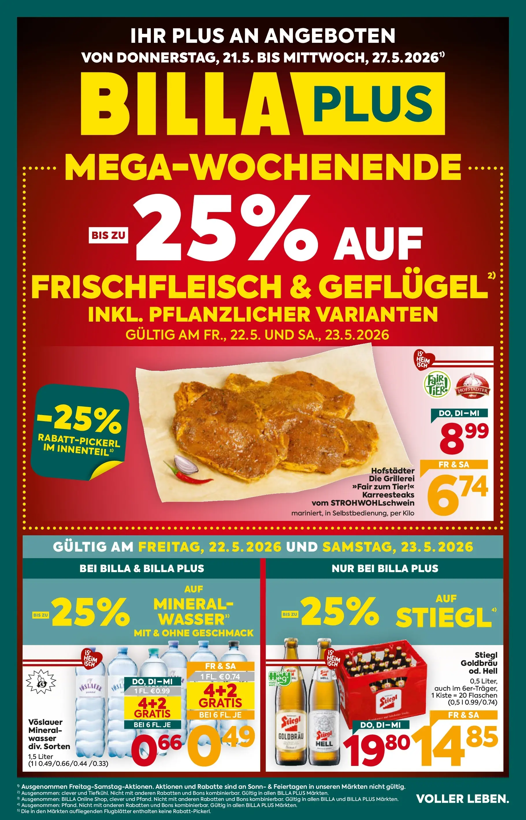 Billa Plus Flugblatt - Niederösterreich von 21.05.2026 - Aktuelle Angebote | Seite: 1 | Produkte: Wasser