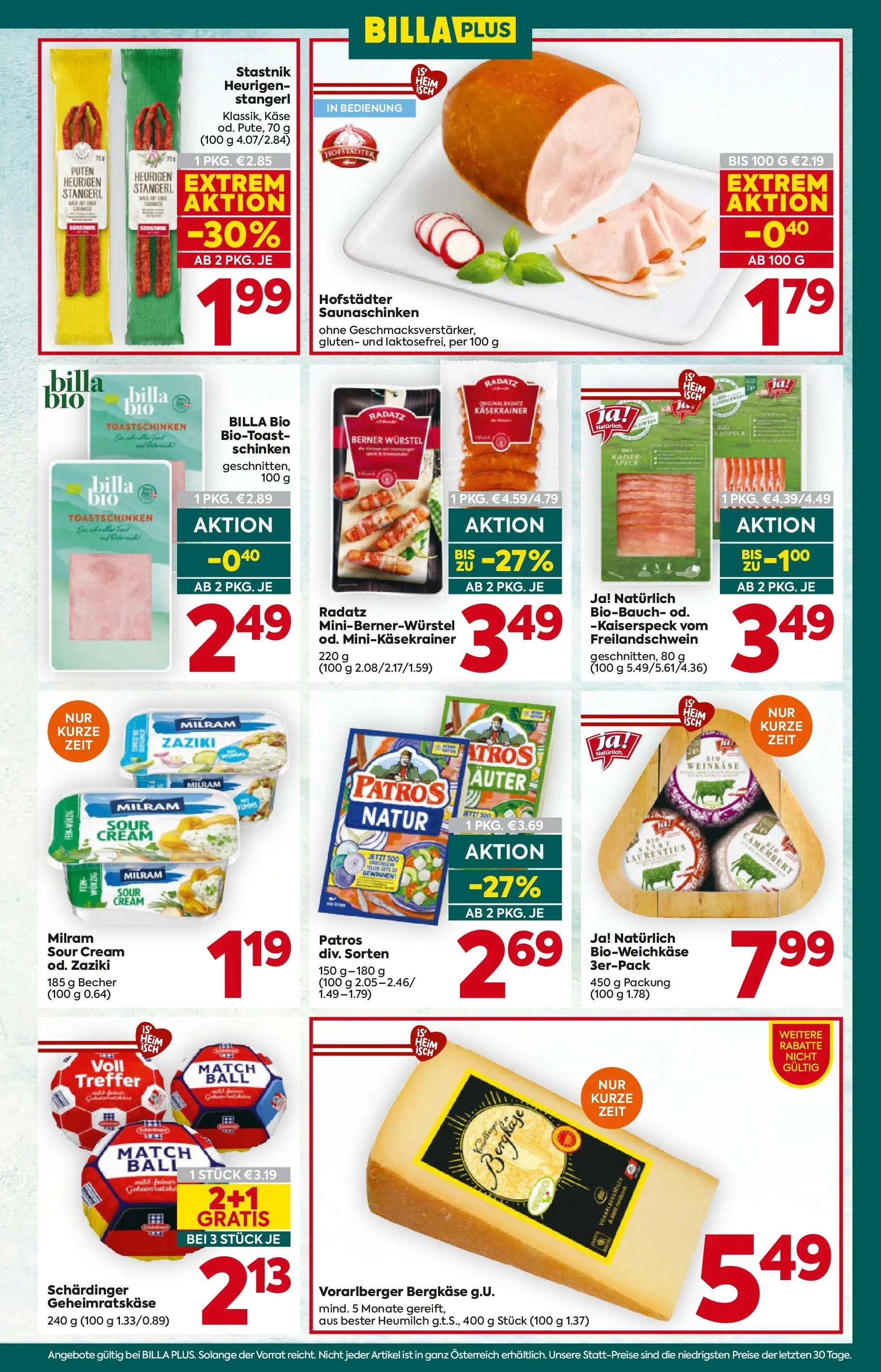 Billa Plus Flugblatt - Niederösterreich von 21.05.2026 - Aktuelle Angebote | Seite: 9 | Produkte: Käse, Schinken