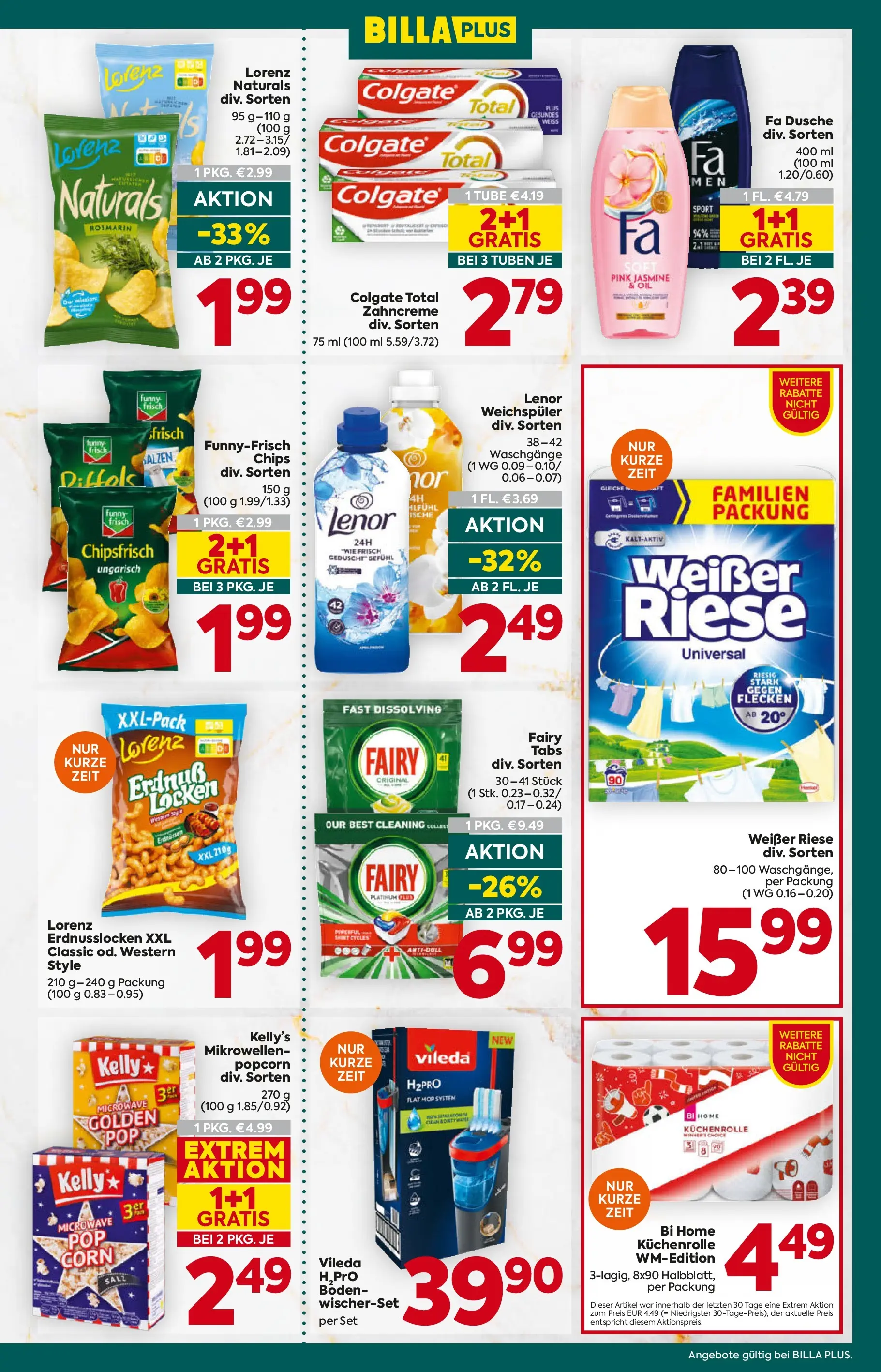 Billa Plus Flugblatt - Niederösterreich von 21.05.2026 - Aktuelle Angebote | Seite: 15 | Produkte: Chips, Dusche, Weichspüler