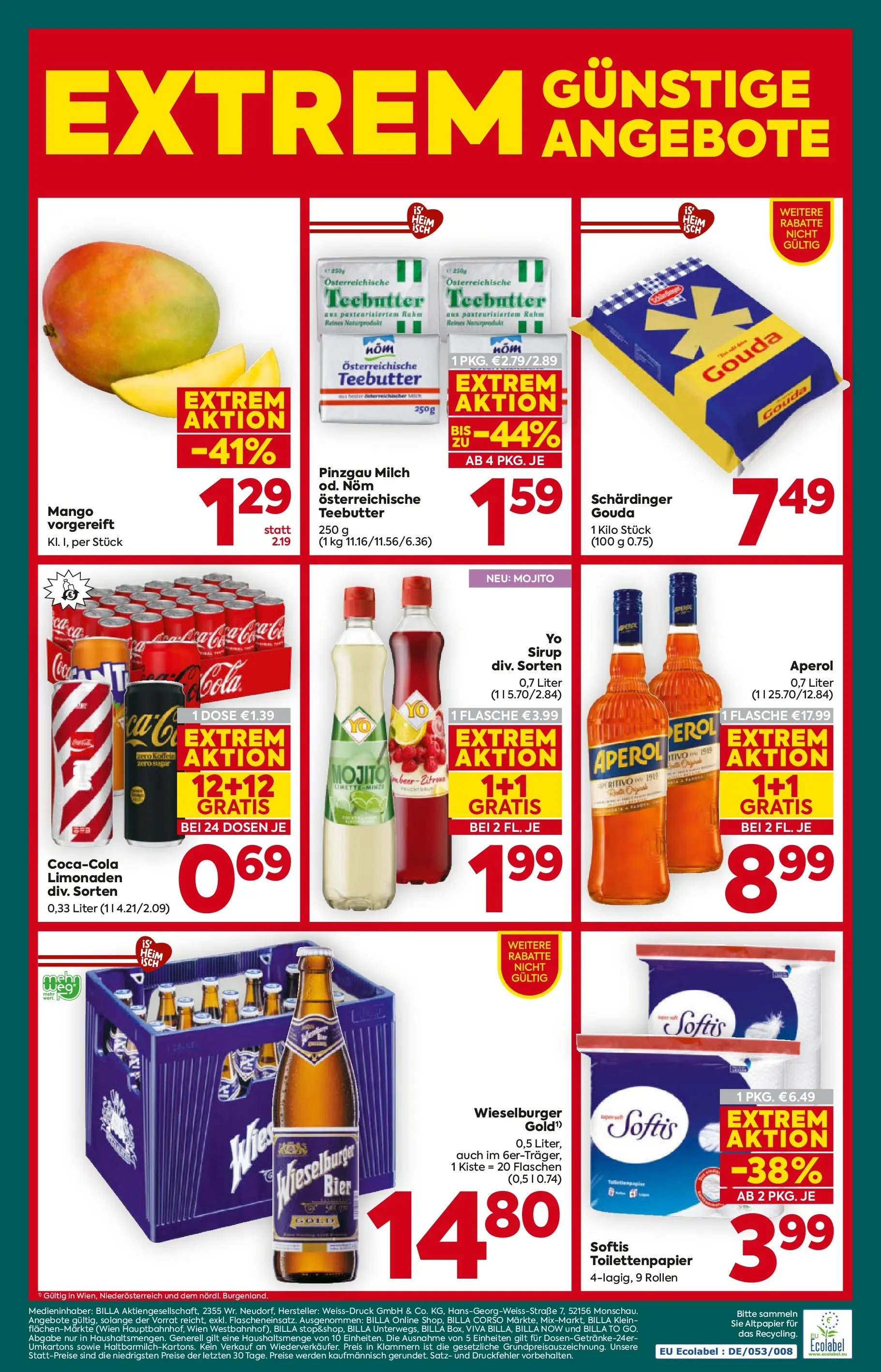 Billa Plus Flugblatt - Niederösterreich von 21.05.2026 - Aktuelle Angebote | Seite: 16 | Produkte: Mango, Milch, Bier