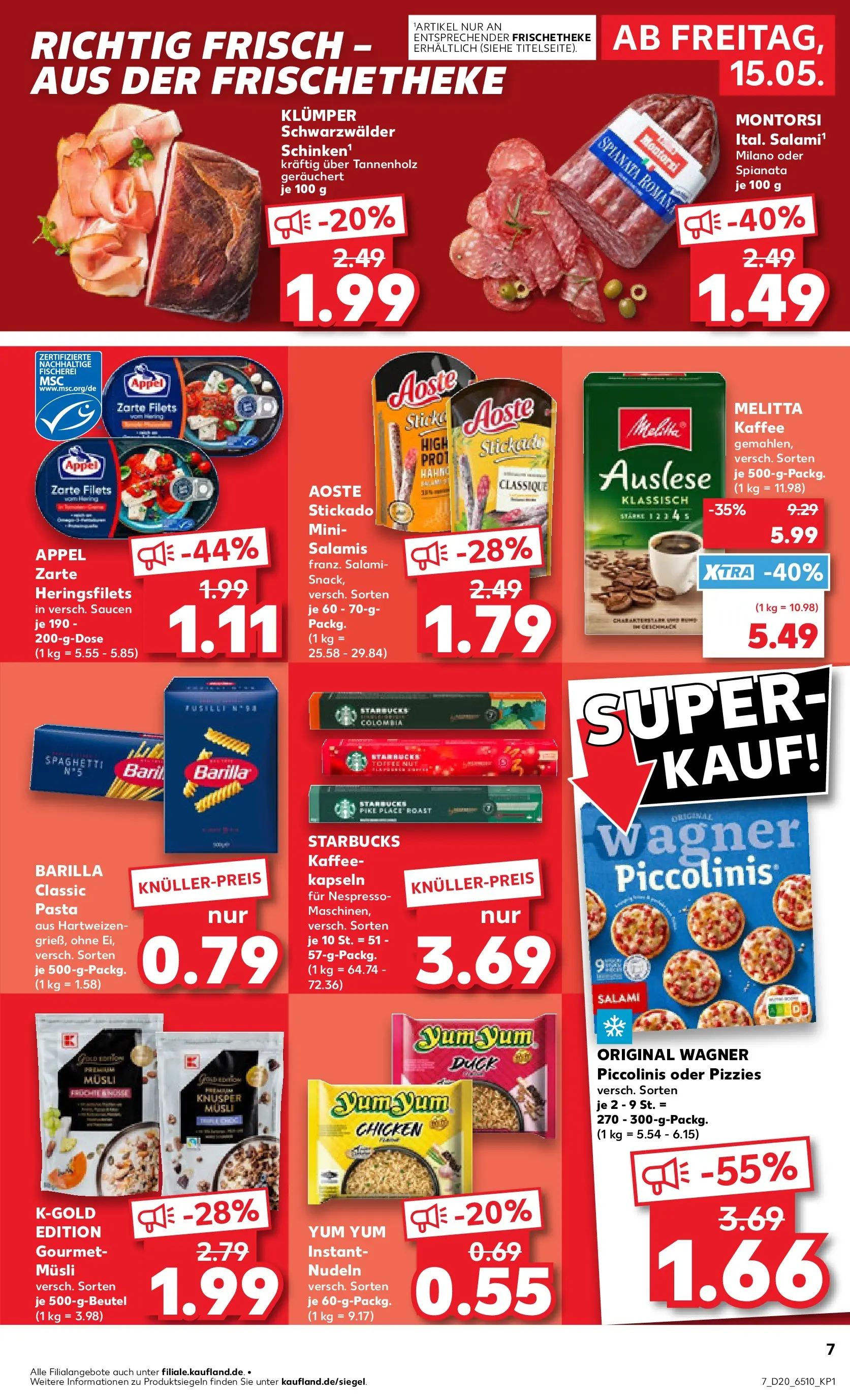 Prospekt Kaufland ab 15.05.2026 » Angebote Online zum Blättern | Seite: 7 | Produkte: Musli, Pasta, Salami, Nudeln