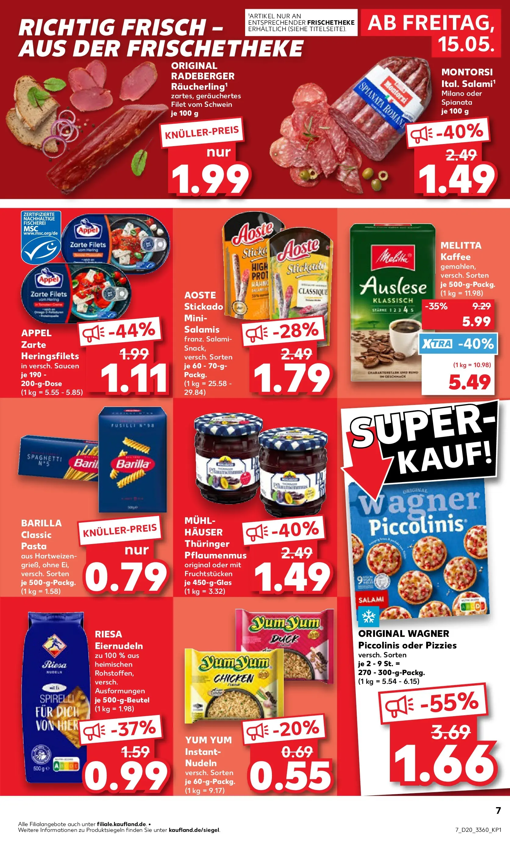 Prospekt Kaufland ab 15.05.2026 » Angebote Online zum Blättern | Seite: 7 | Produkte: Kaffee, Pasta, Pizza, Nudeln
