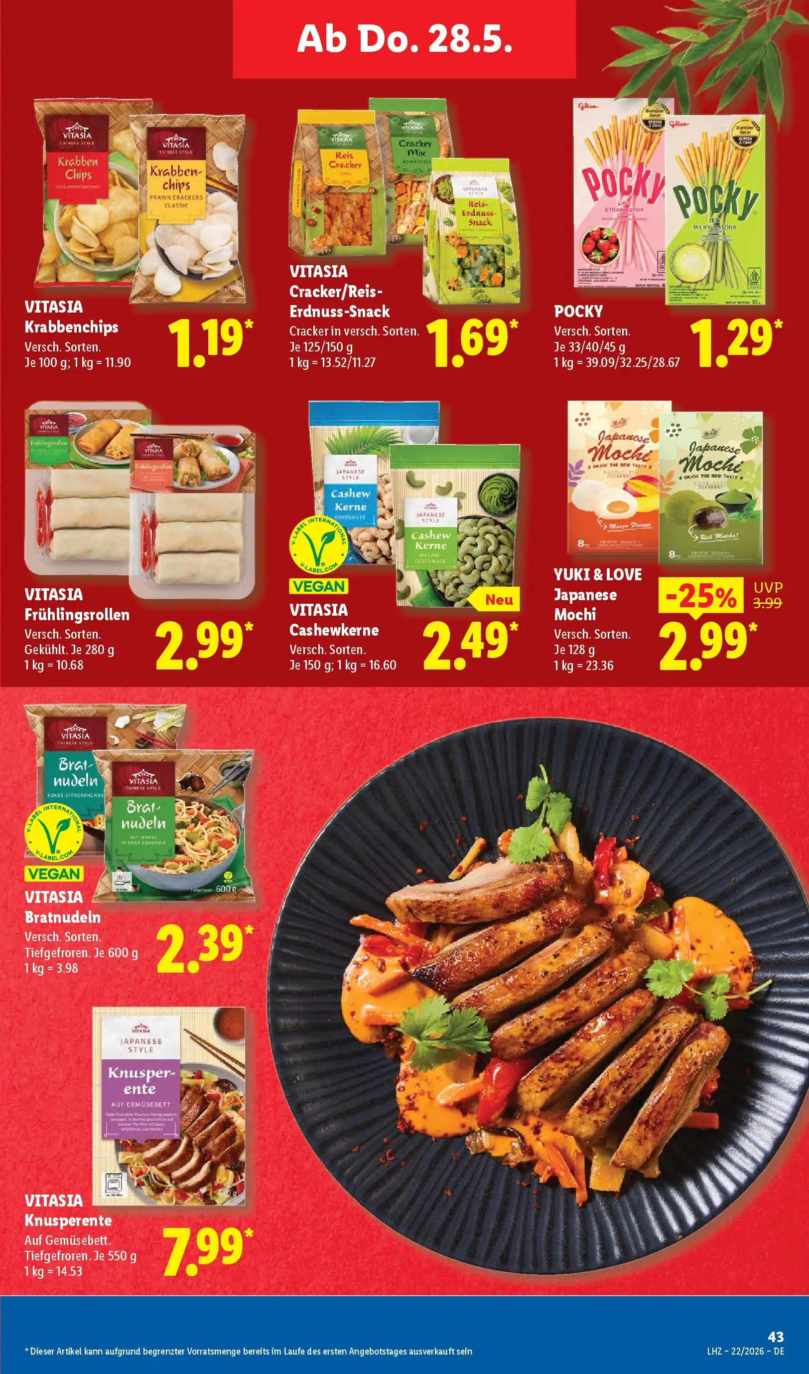 Lidl Prospekt Villingen-schwenningen (ab 24.05.2026) » Angebote online | Seite: 57 | Produkte: Reis, Chips, Ente, Mochi Lidl Prospekt Villingen-schwenningen (ab 24.05.2026) zum Blättern » Angebote | Seite: 57 | Produkte: Reis, Chips, Ente, Mochi