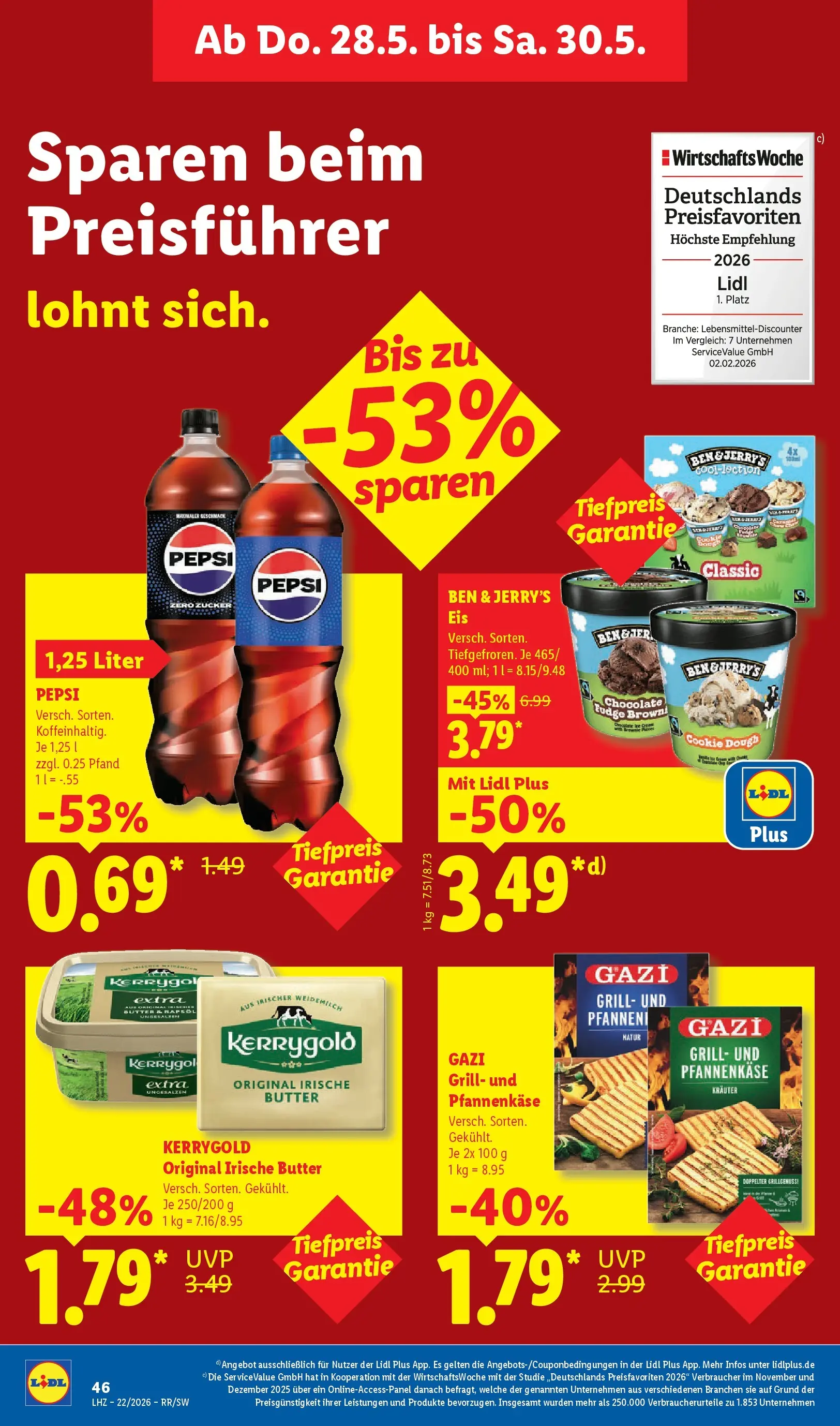Lidl Prospekt Hagen (ab 24.05.2026) zum Blättern » Angebote | Seite: 68 | Produkte: Grill, Butter, Ben & Jerry's, Pepsi