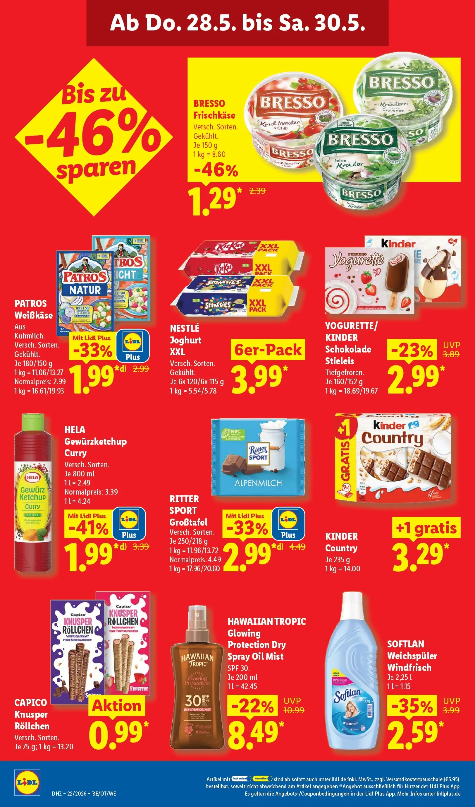 Lidl Prospekt Plettenberg (ab 24.05.2026) » Angebote online | Seite: 70 | Produkte: Joghurt, Schokolade, Weichspüler, Ketchup Lidl Prospekt Plettenberg (ab 24.05.2026) zum Blättern » Angebote | Seite: 70 | Produkte: Joghurt, Schokolade, Weichspüler, Ketchup