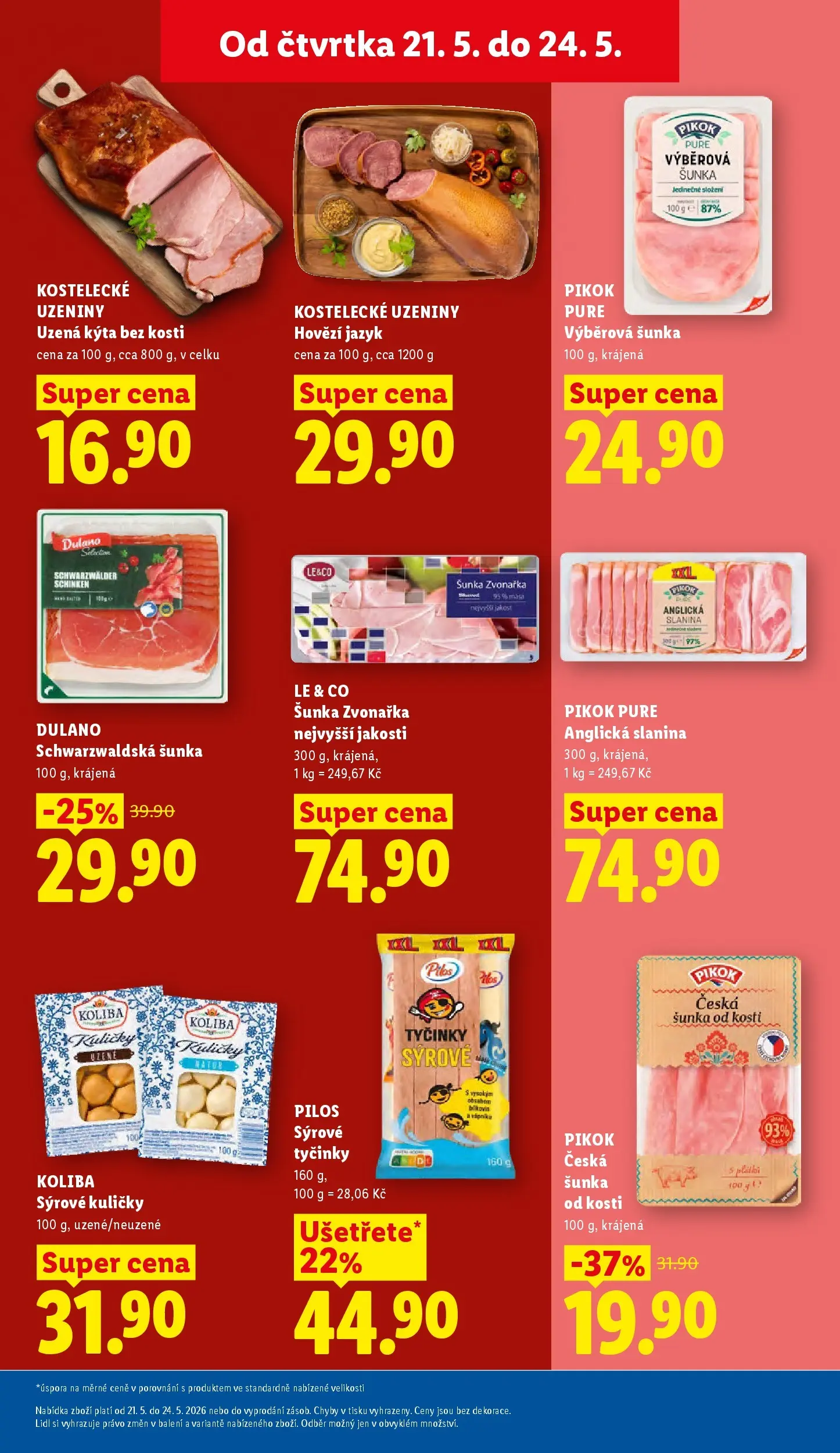 Lidl leták od 20.05.2026 - Nový akční leták | Strana: 15 | Produkty: Šunka, Uzená kýta, Kýta bez kosti, Kýta
