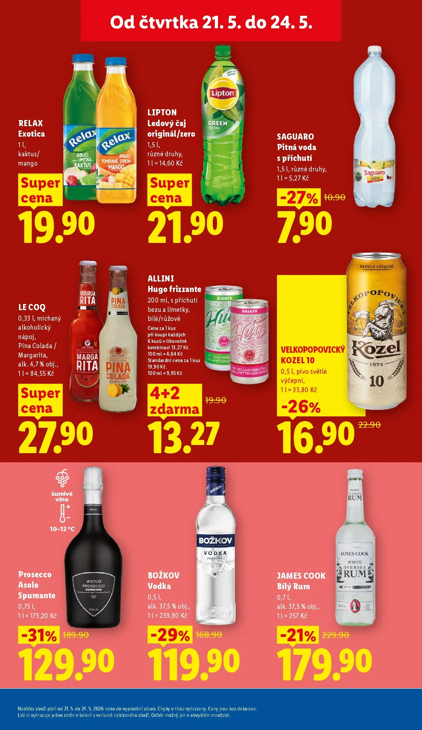 Lidl leták od 20.05.2026 - Nový akční leták | Strana: 19 | Produkty: Saguaro, Prosecco, Šumivé víno, Ledový čaj