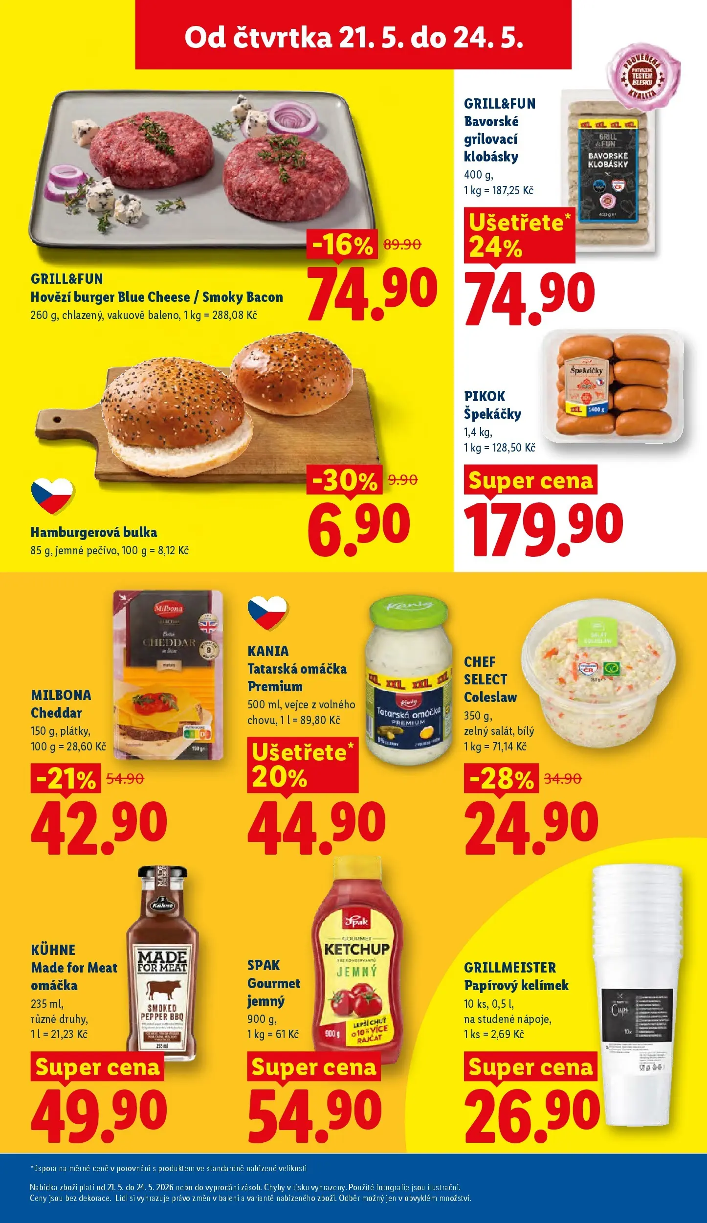 Lidl leták od 20.05.2026 - Nový akční leták | Strana: 23 | Produkty: Hovězí, Milbona, Klobásky, Cheddar