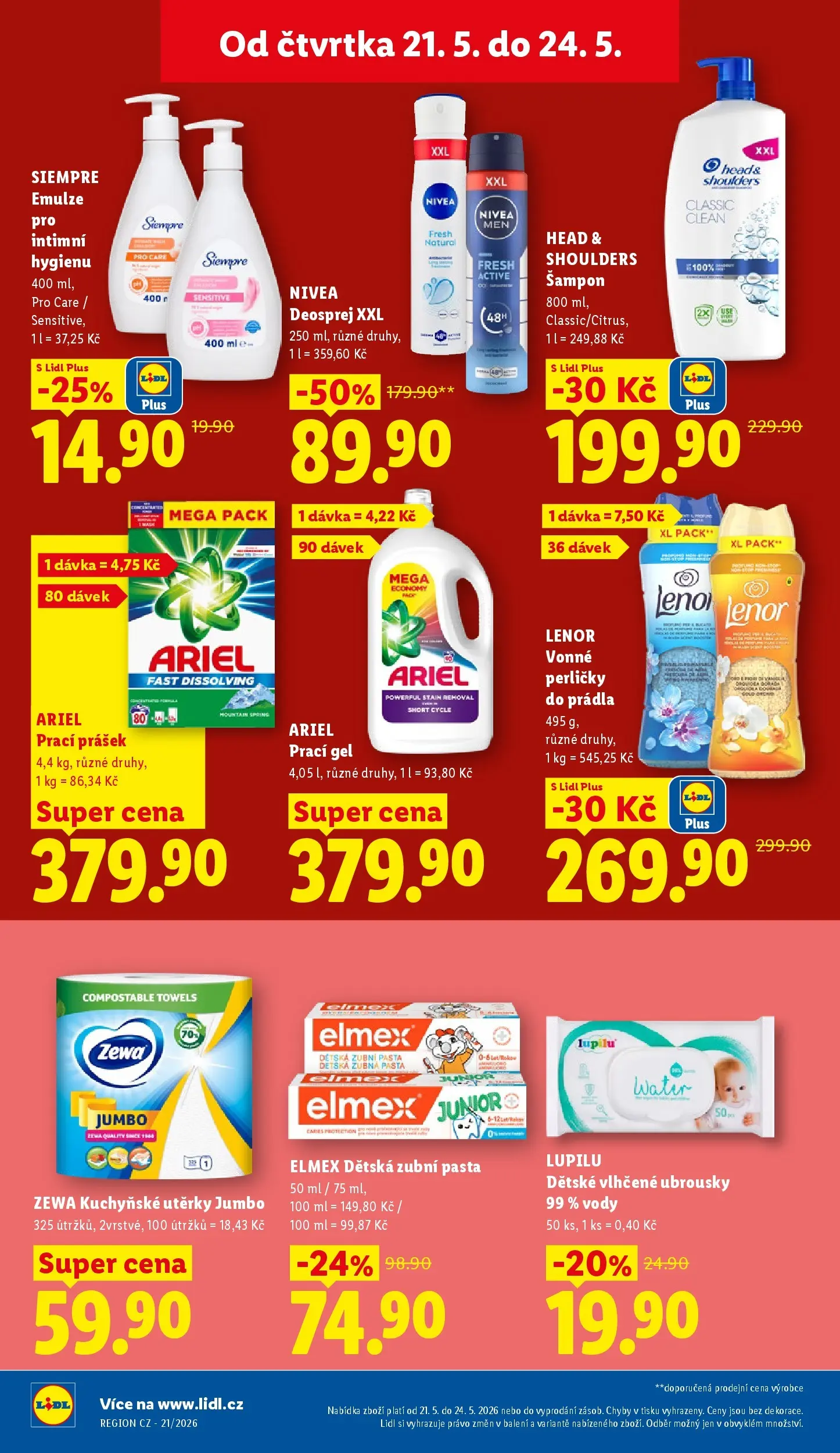 Lidl leták od 20.05.2026 - Nový akční leták | Strana: 38 | Produkty: Utěrky, Ubrousky, Head & Shoulders, Prací Prášek