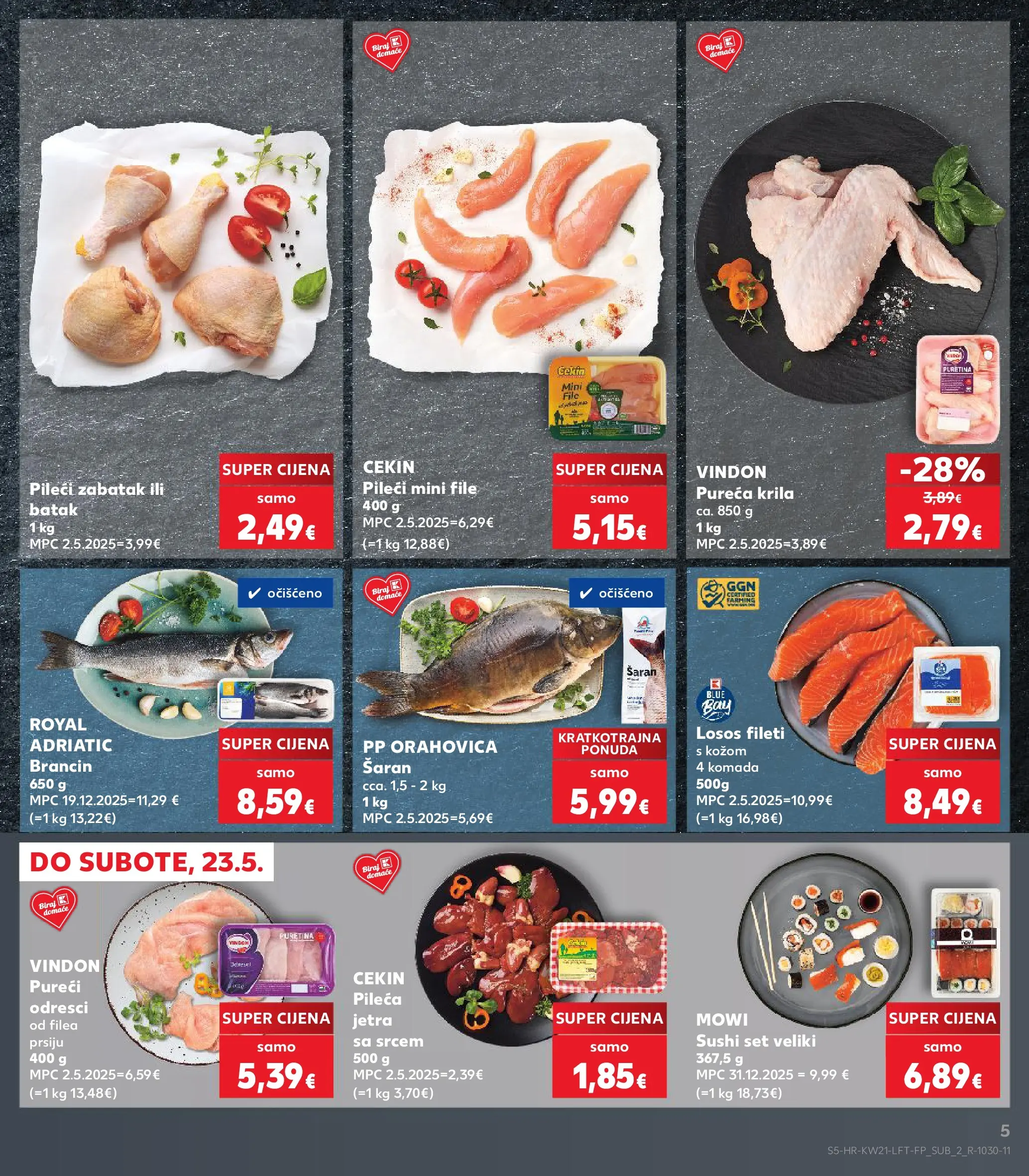 Kaufland - Kaufland katalog do 26.05.2026 novi od 19.05.2026 na listanje > letak digitalni | Stranica: 5 | Proizvodi: Puretina, Šaran, Brancin, Losos