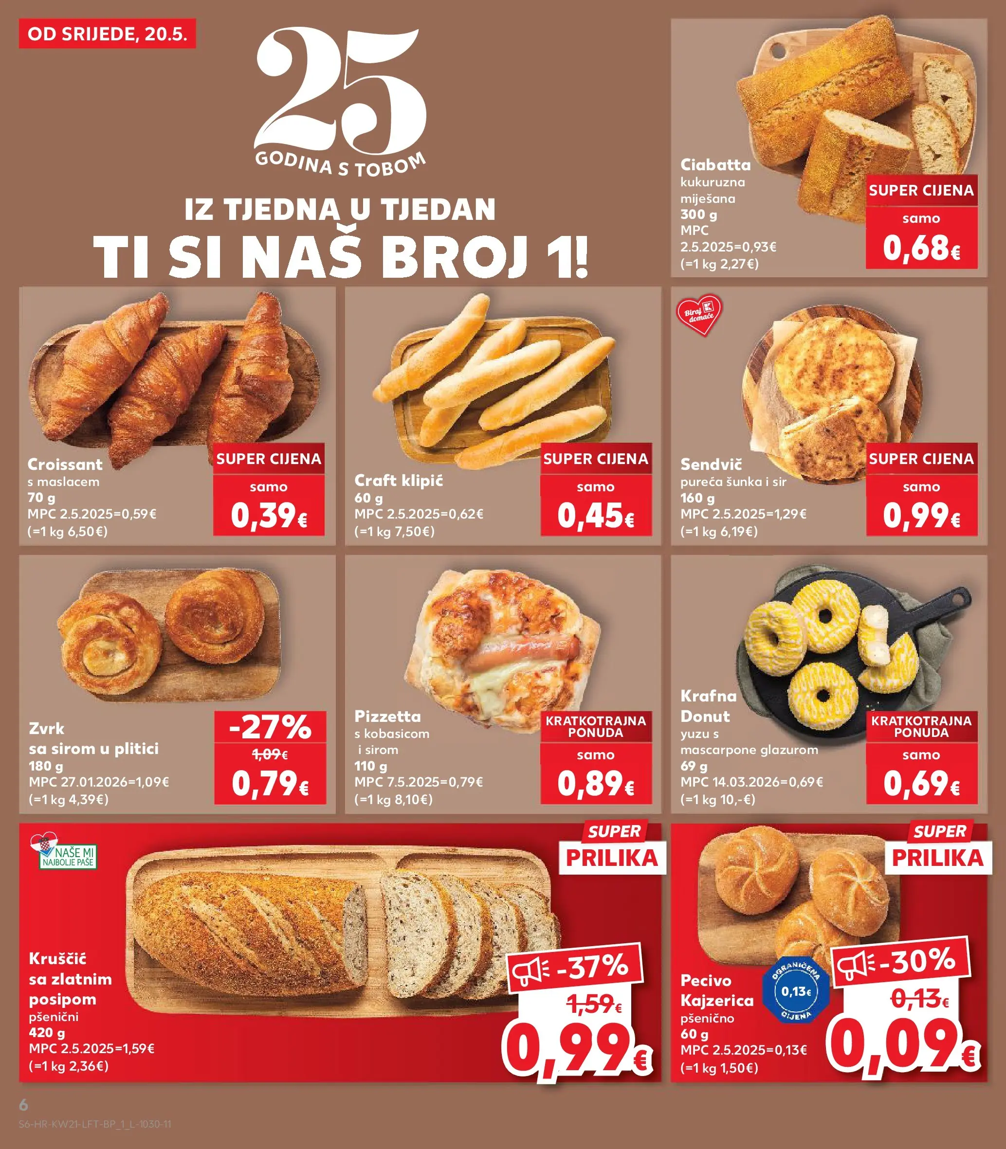 Kaufland - Kaufland katalog do 26.05.2026 novi od 19.05.2026 na listanje > letak digitalni | Stranica: 6 | Proizvodi: Mascarpone, Šunka, Pizza, Pecivo