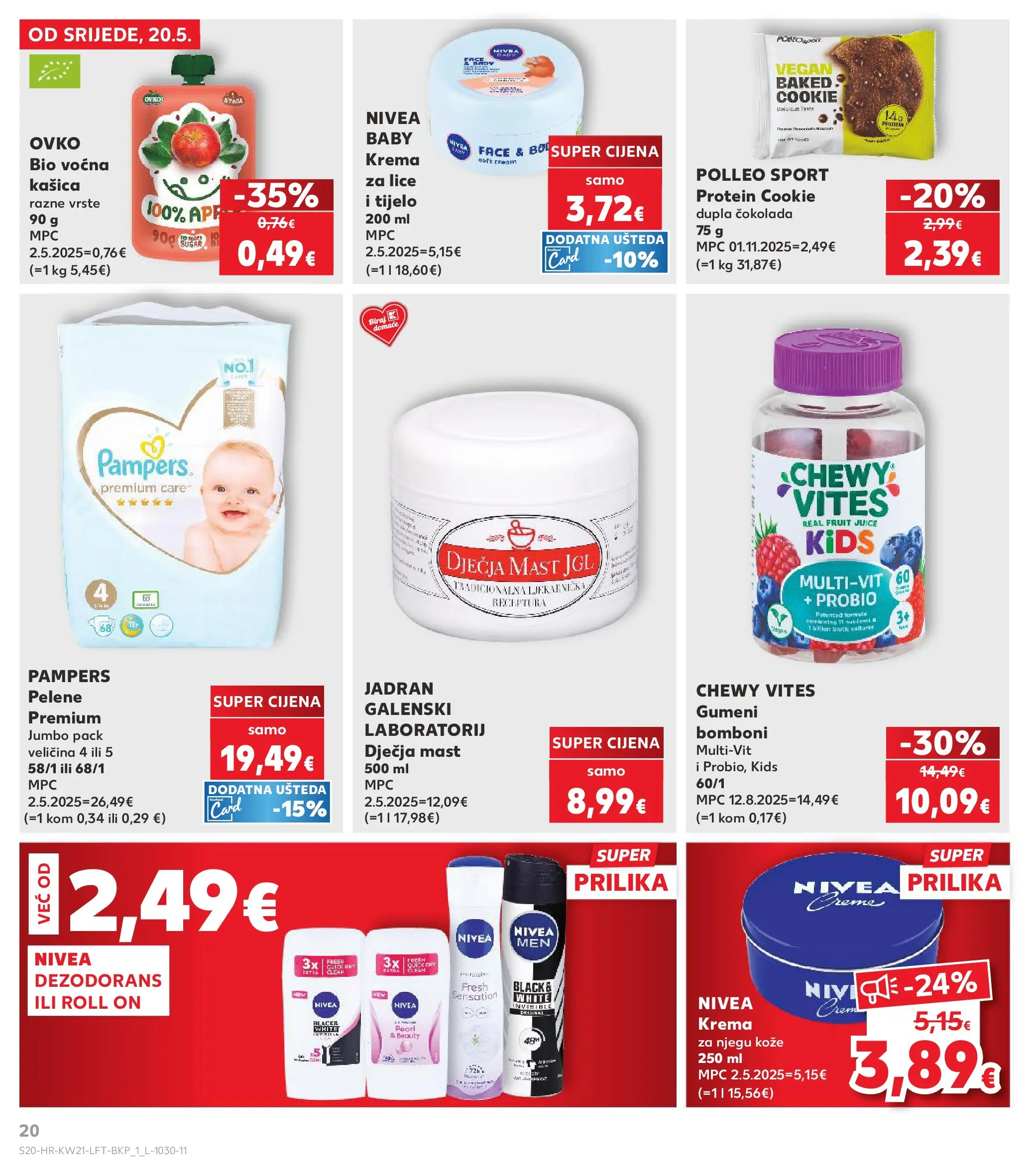 Kaufland - Kaufland katalog do 26.05.2026 novi od 19.05.2026 na listanje > letak digitalni | Stranica: 20 | Proizvodi: Krema za lice, Bomboni, Krema, Nivea