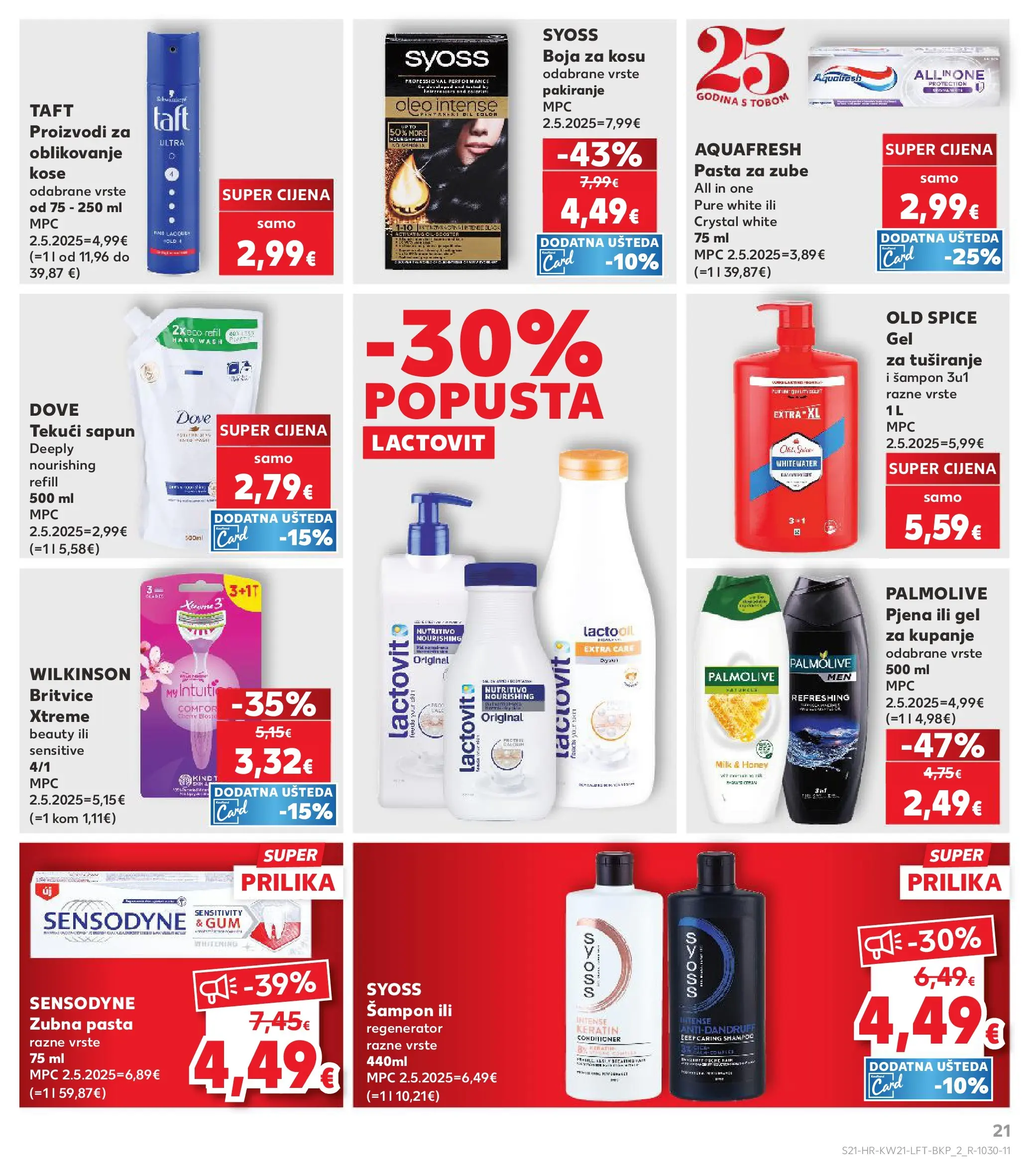 Kaufland - Kaufland katalog do 26.05.2026 novi od 19.05.2026 na listanje > letak digitalni | Stranica: 21 | Proizvodi: Regenerator, Sapun, Gel za tuširanje, Sensodyne