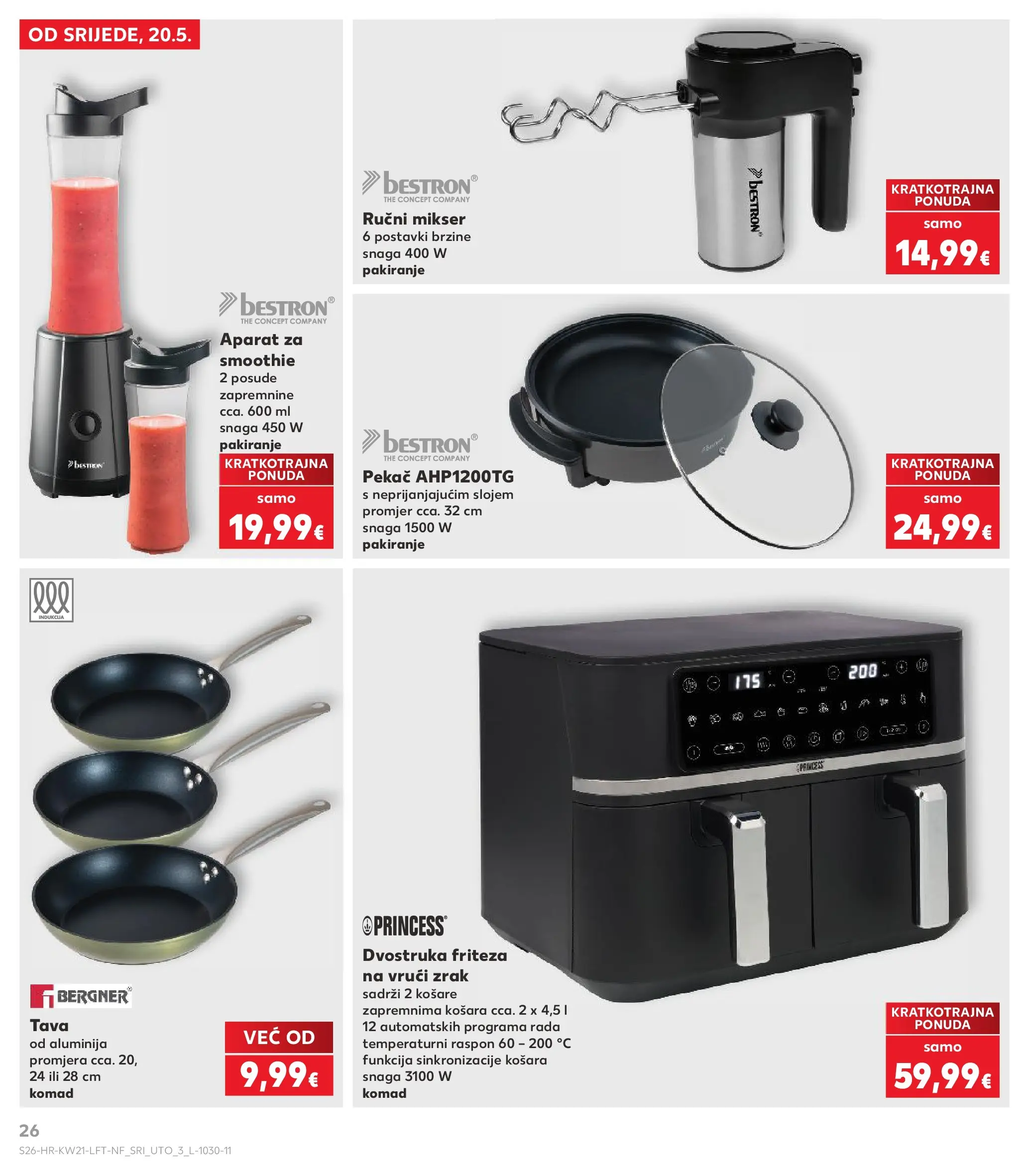 Kaufland - Kaufland katalog do 26.05.2026 novi od 19.05.2026 na listanje > letak digitalni | Stranica: 26 | Proizvodi: Friteza, Košara, Pan, Friteza na vrući zrak