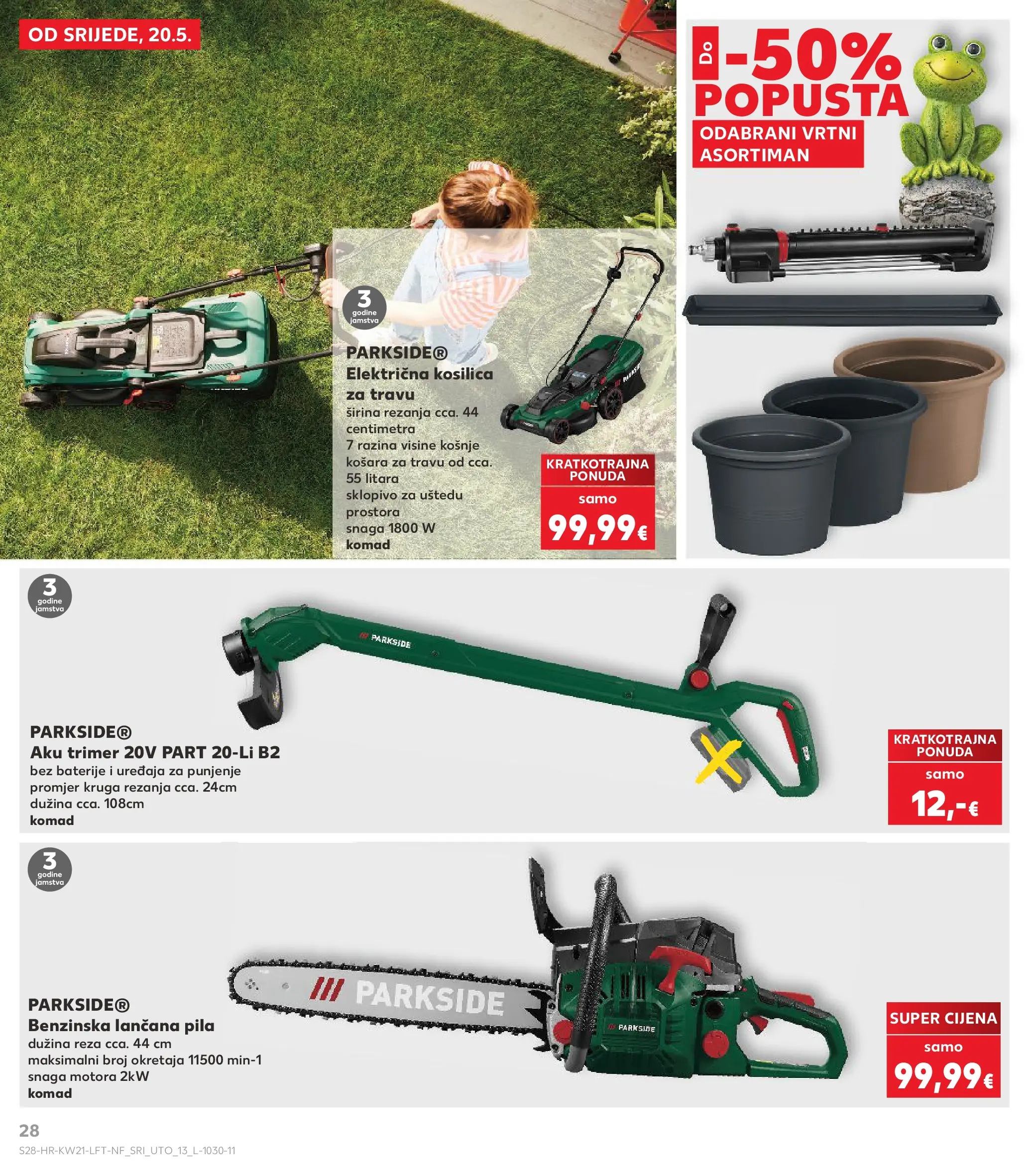 Kaufland - Kaufland katalog do 26.05.2026 novi od 19.05.2026 na listanje > letak digitalni | Stranica: 28 | Proizvodi: Kosilica, Košara, Aku trimer, Trimer