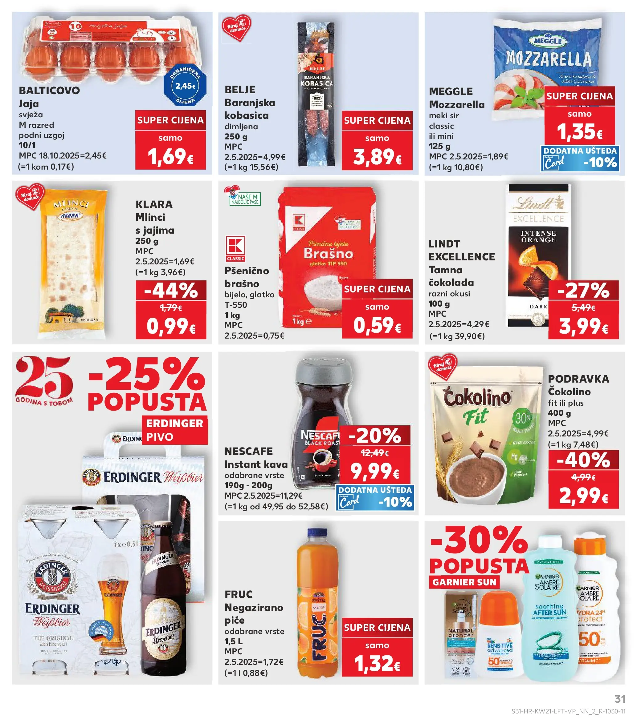 Kaufland - Kaufland katalog do 26.05.2026 novi od 19.05.2026 na listanje > letak digitalni | Stranica: 31 | Proizvodi: Lindt, Čokolada, Pivo, Garnier
