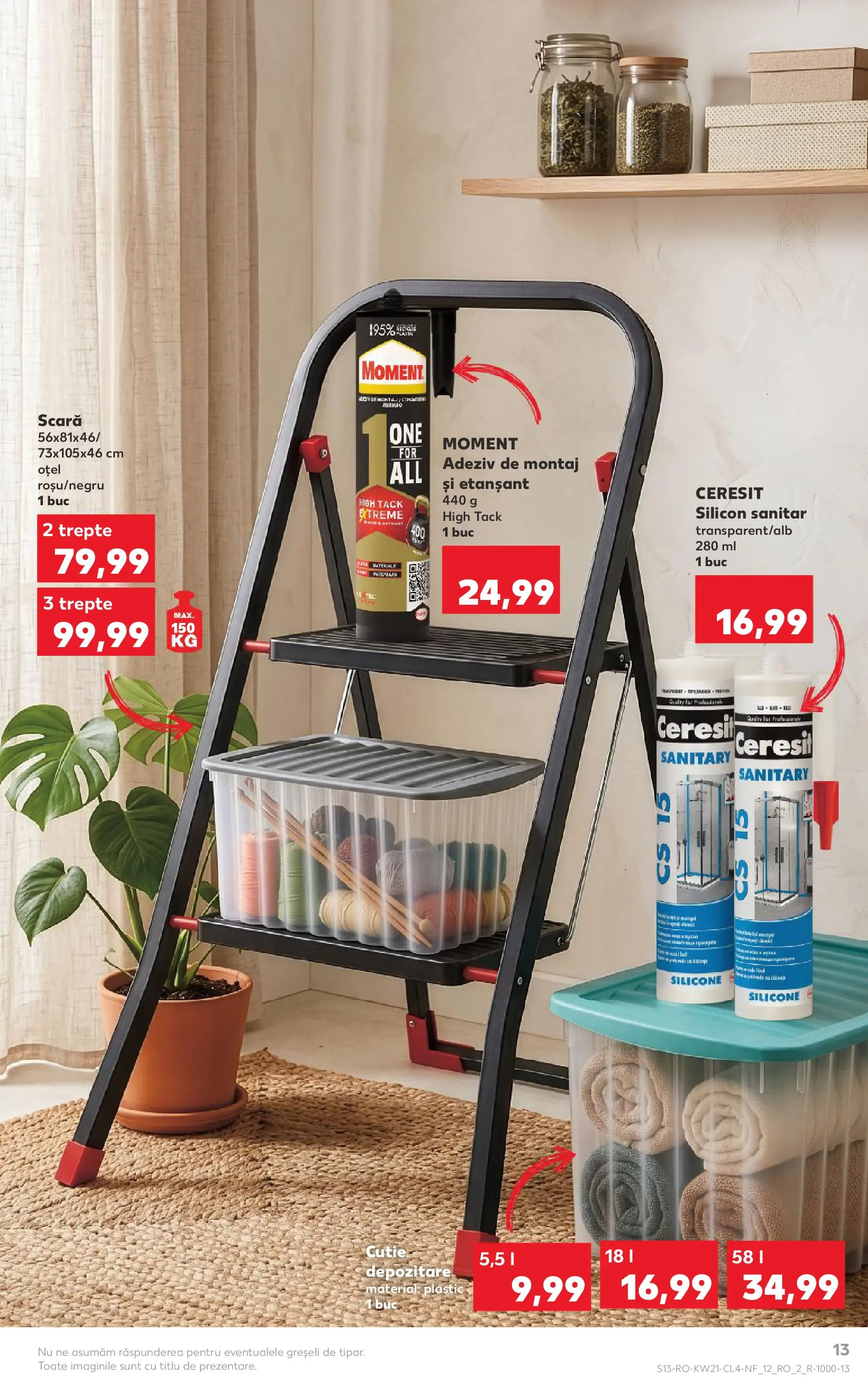Kaufland Viseu de Sus 19.05.2026 - Revista si Oferta | Pagină: 13 | Produse: Scară, Cutie, Adeziv