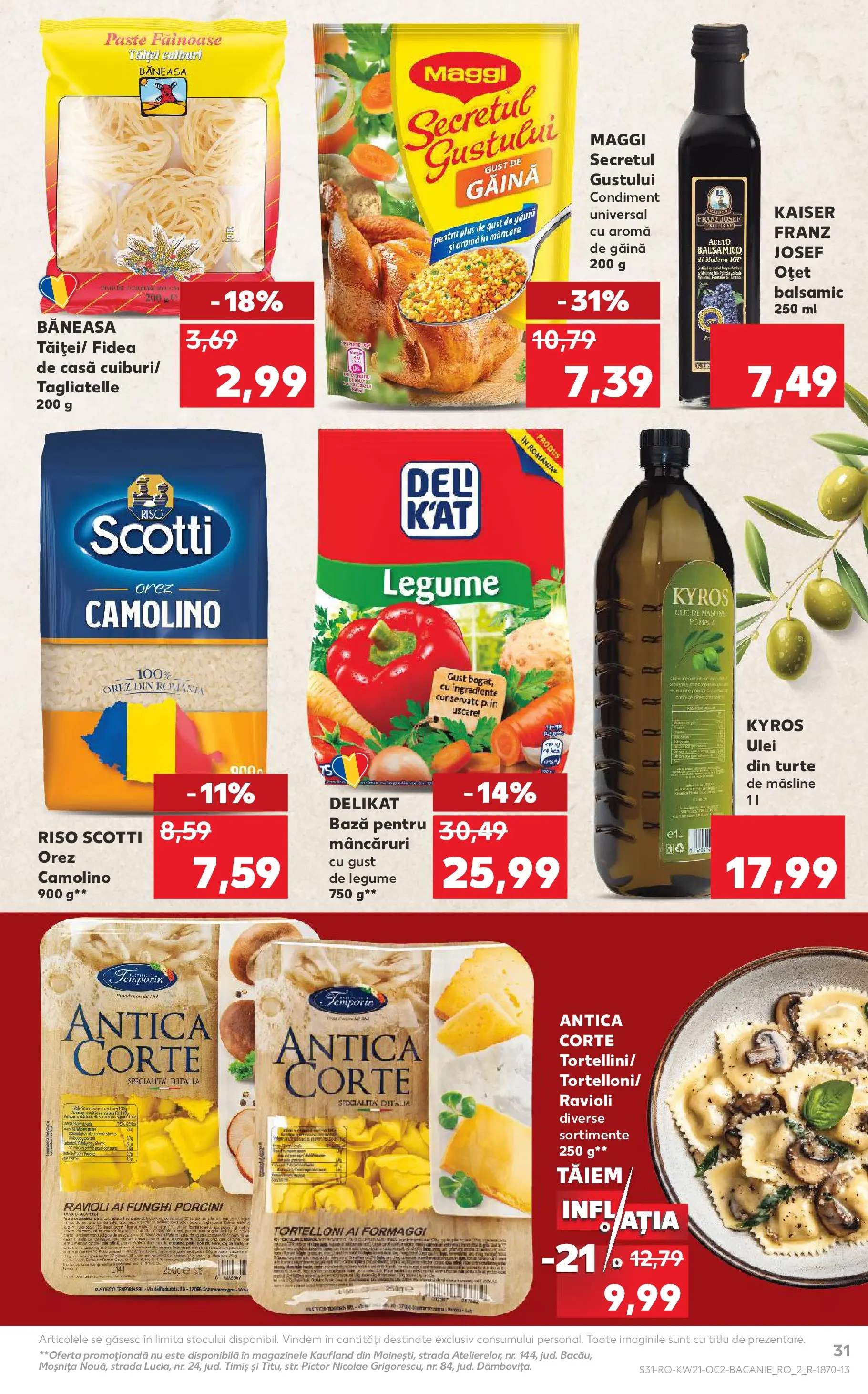 Kaufland Slatina 20.05.2026 - Revista si Oferta | Pagină: 31 | Produse: Ulei, Orez, Paste, Legume