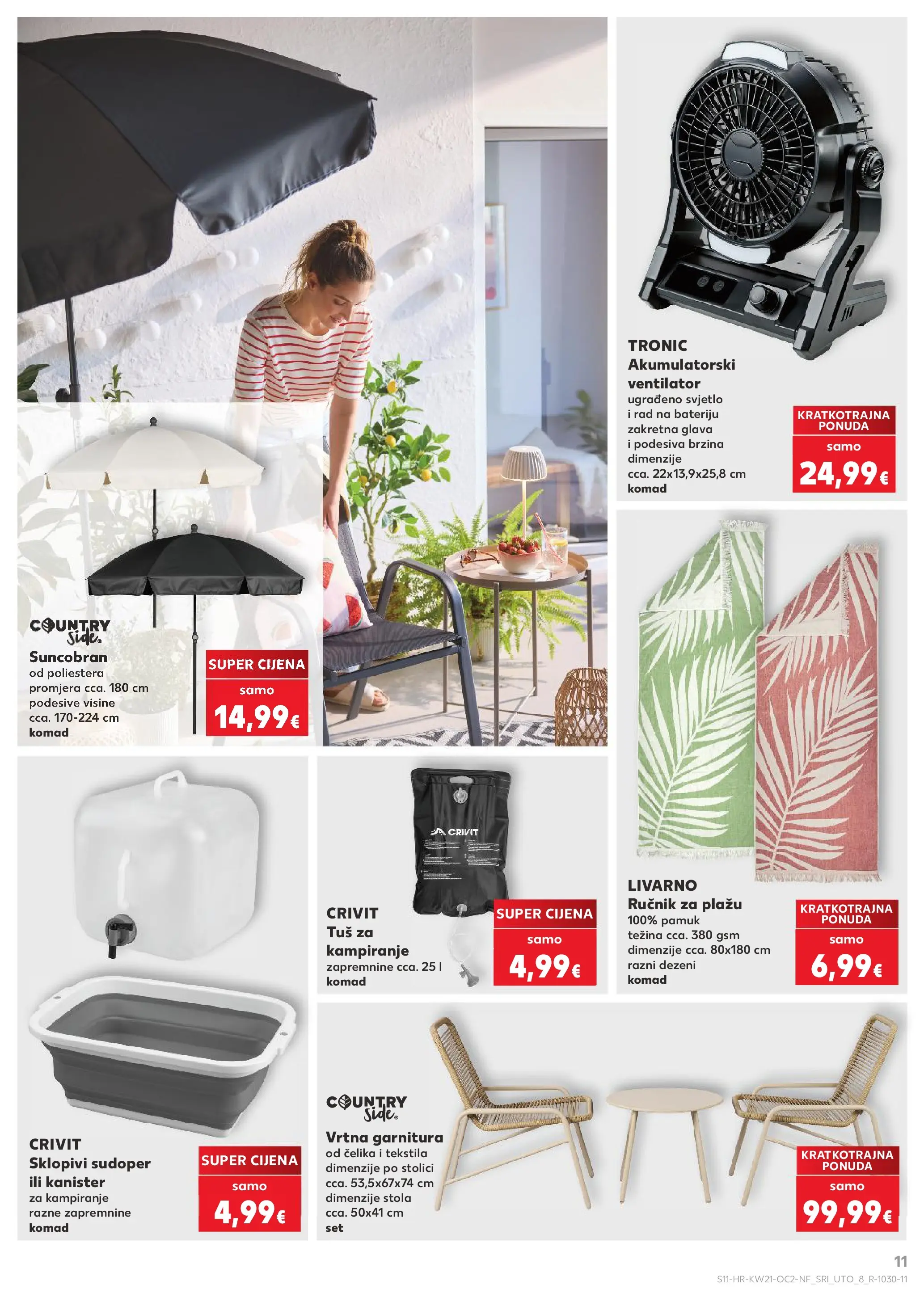 Kaufland - Kaufland katalog do 26.05.2026 novi od 19.05.2026 na listanje > letak digitalni | Stranica: 11 | Proizvodi: Tuš, Vrtna garnitura, Kanister, Suncobran