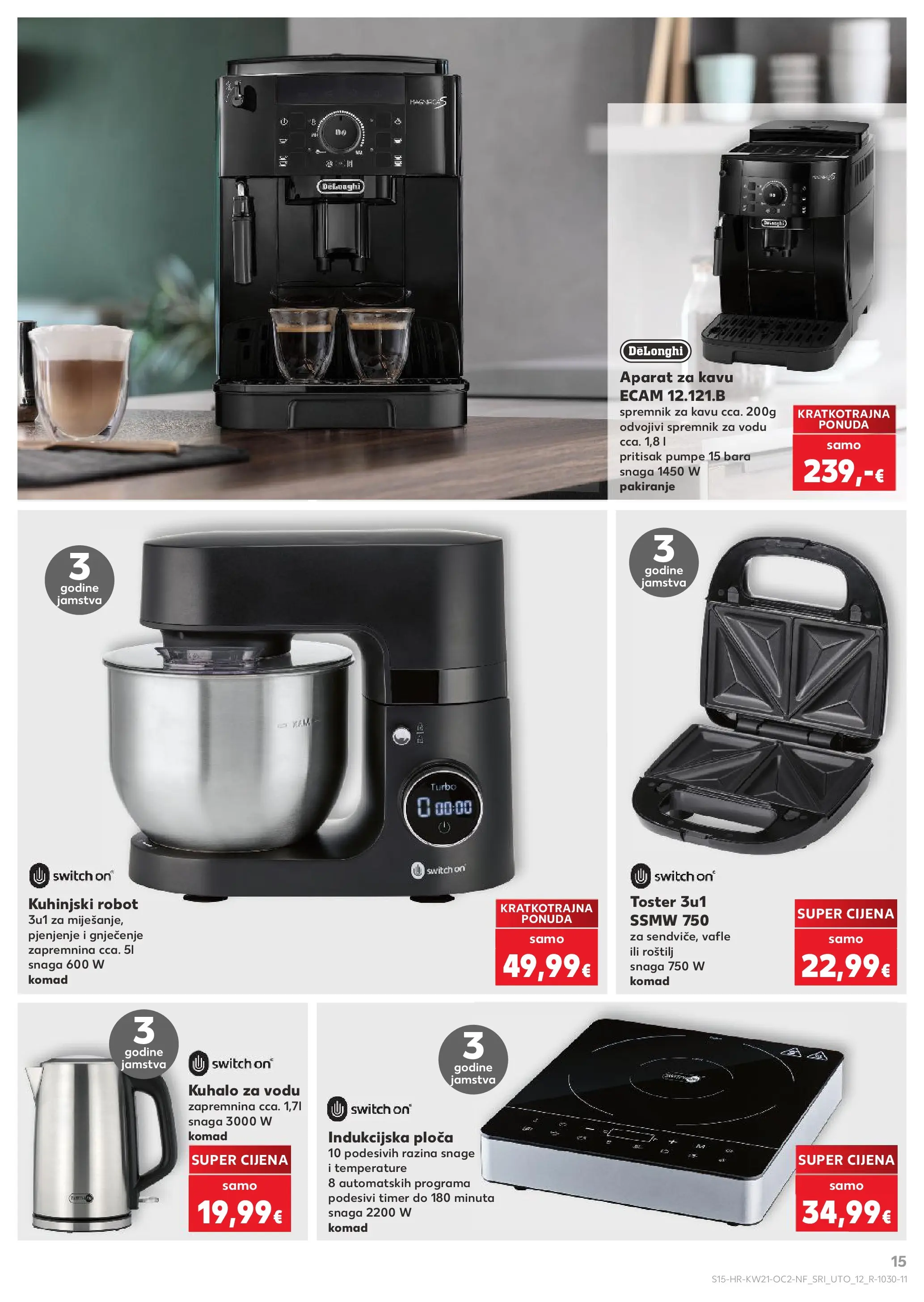 Kaufland - Kaufland katalog do 26.05.2026 novi od 19.05.2026 na listanje > letak digitalni | Stranica: 15 | Proizvodi: Kuhalo za vodu, Robot, Toster, Indukcijska ploča