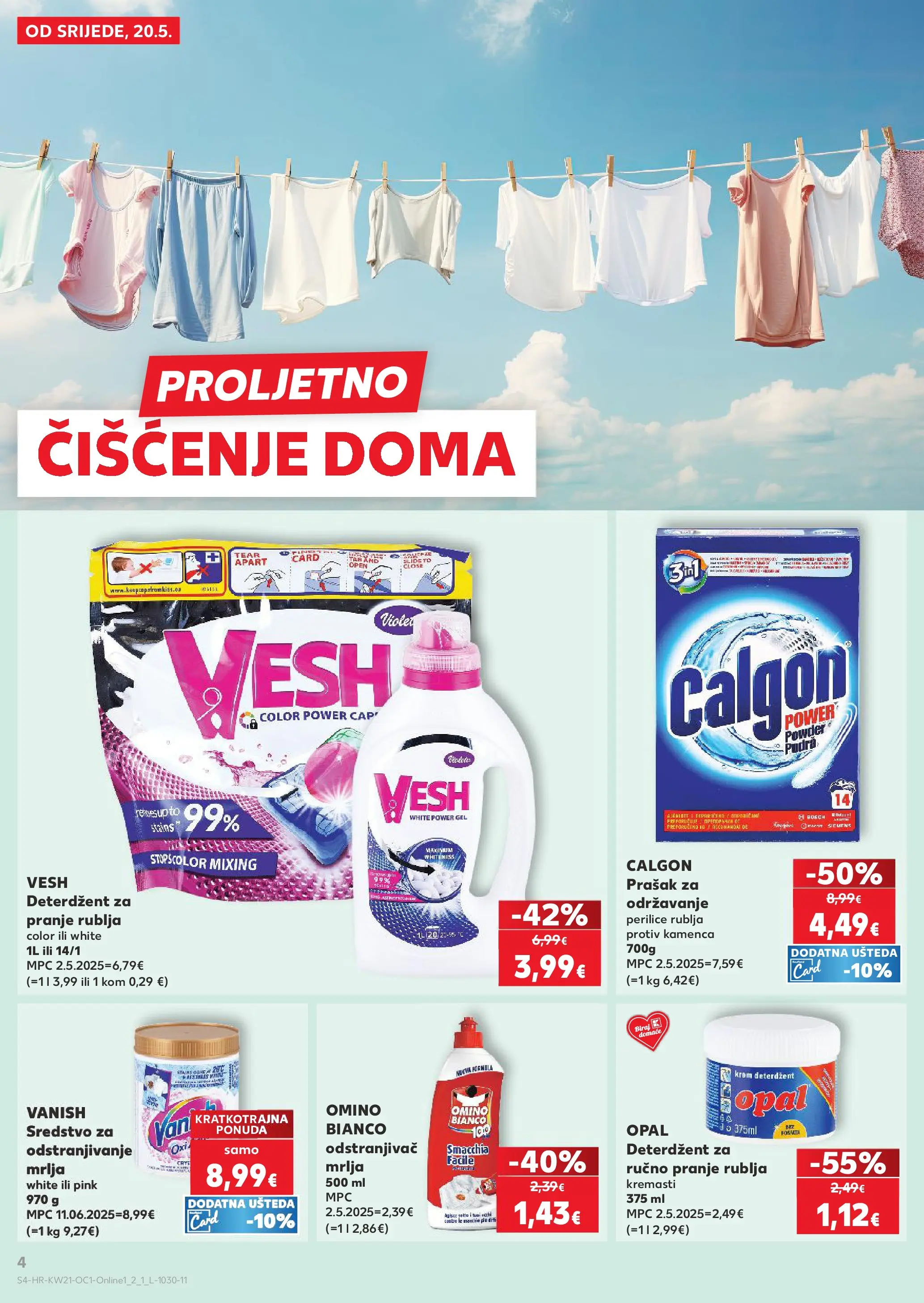 Kaufland - Kaufland katalog do 26.05.2026 novi od 19.05.2026 na listanje > letak digitalni | Stranica: 4 | Proizvodi: Perilice rublja, Deterdžent za pranje rublja, Odstranjivač mrlja, Violeta