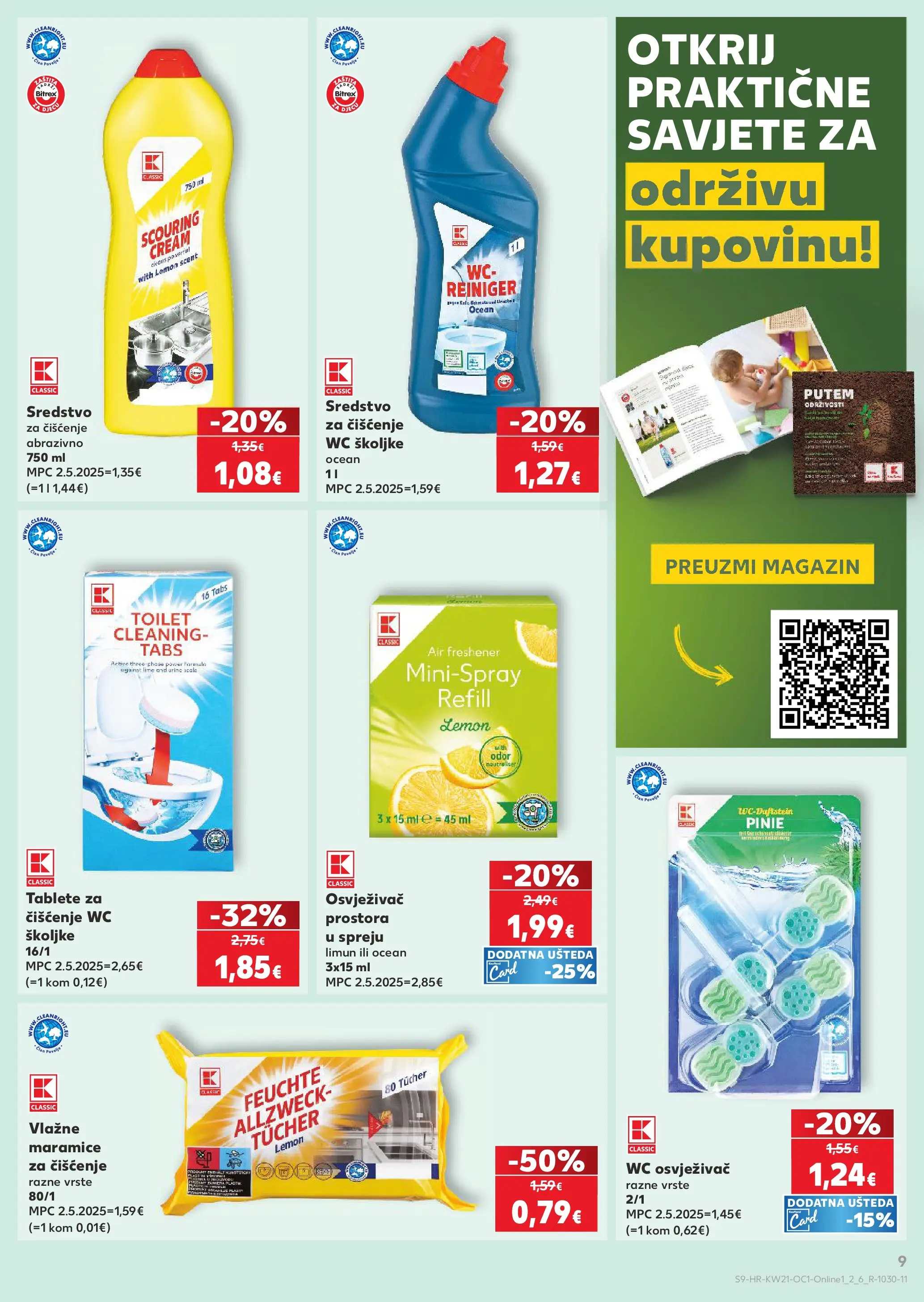 Kaufland - Kaufland katalog do 26.05.2026 novi od 19.05.2026 na listanje > letak digitalni | Stranica: 9 | Proizvodi: Vlažne maramice, Osvježivač prostora, Limun