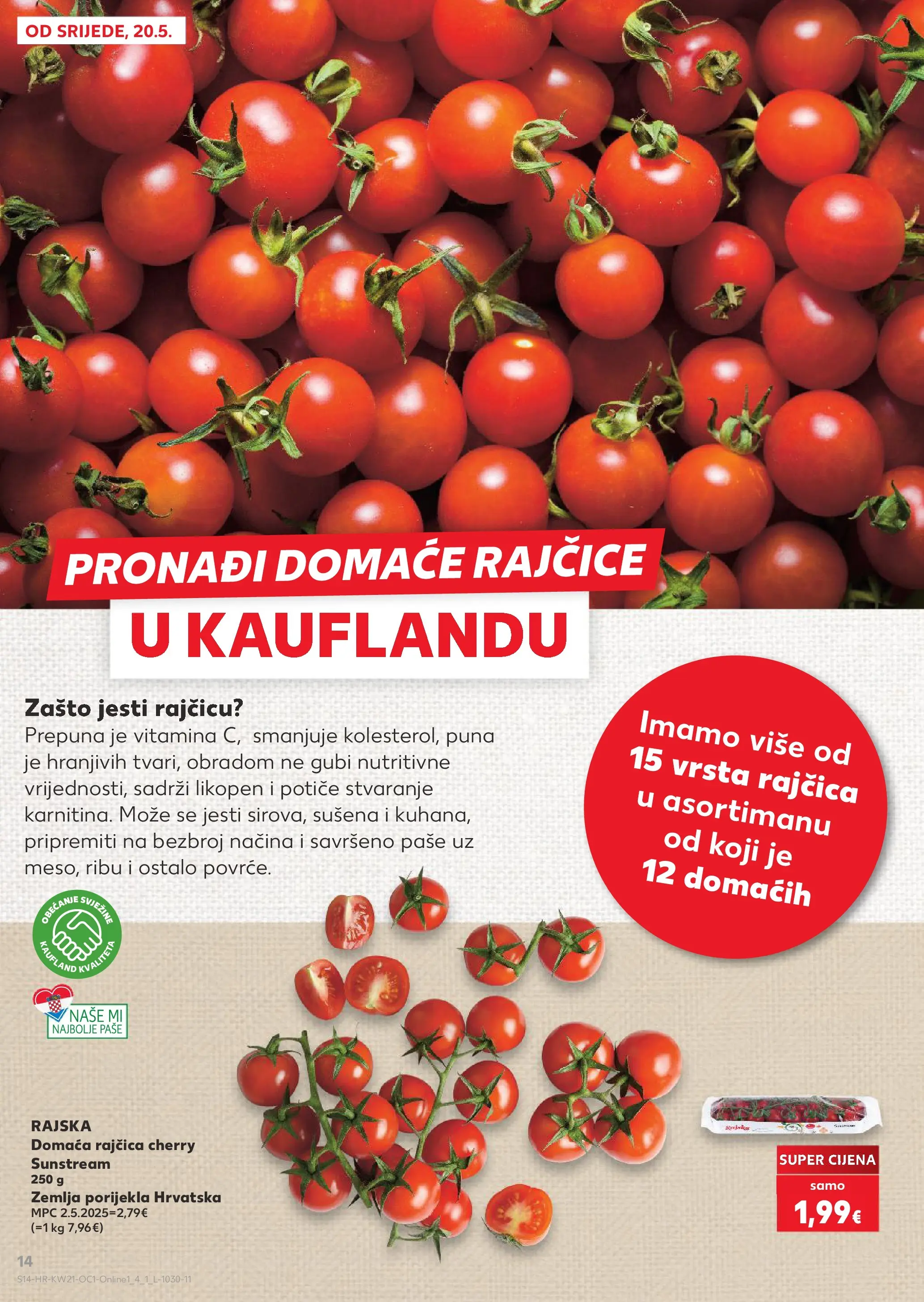 Kaufland - Kaufland katalog do 26.05.2026 novi od 19.05.2026 na listanje > letak digitalni | Stranica: 14 | Proizvodi: Rajčice, Rajčica