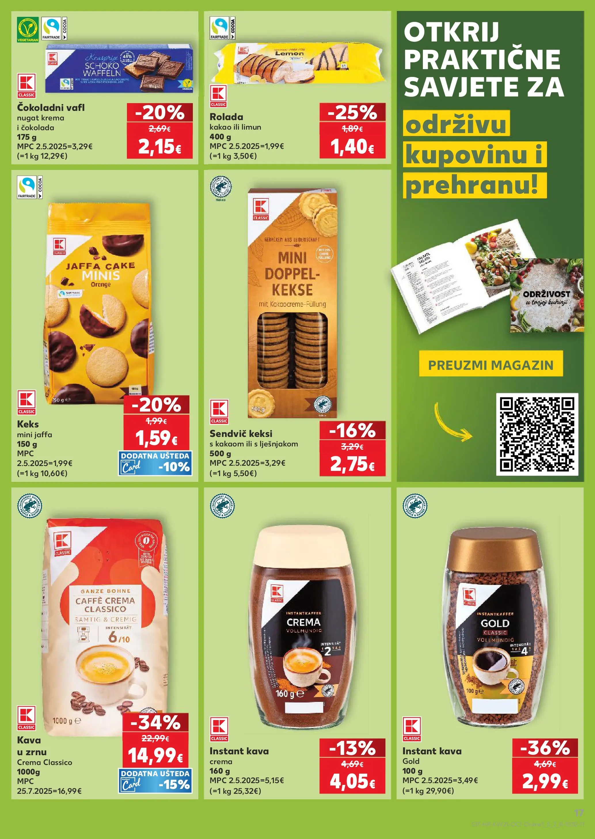 Kaufland - Kaufland katalog do 26.05.2026 novi od 19.05.2026 na listanje > letak digitalni | Stranica: 17 | Proizvodi: Kava u zrnu, Kava, Čokolada, Krema