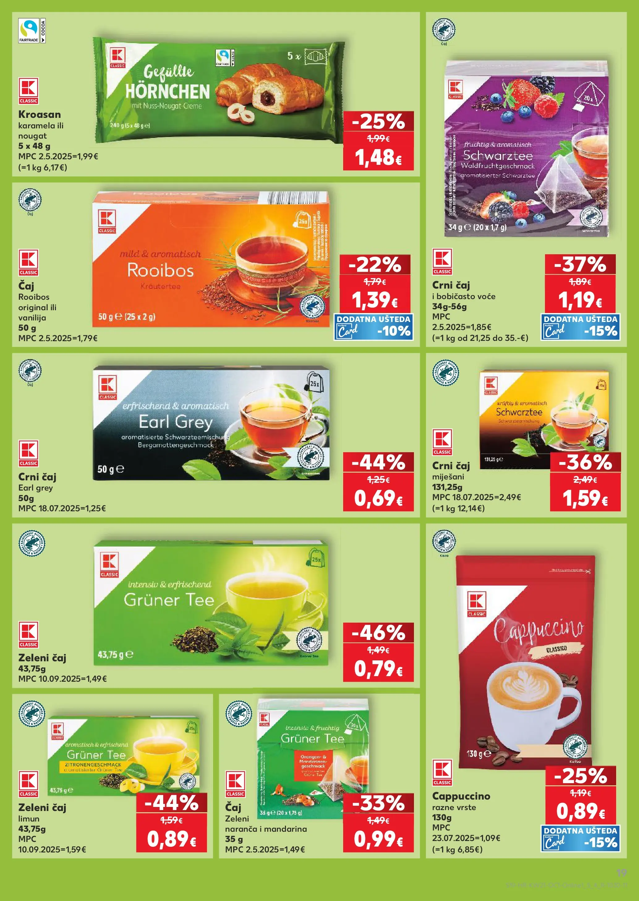 Kaufland - Kaufland katalog do 26.05.2026 novi od 19.05.2026 na listanje > letak digitalni | Stranica: 19 | Proizvodi: Mandarina, Voće, Kroasan, Cappuccino
