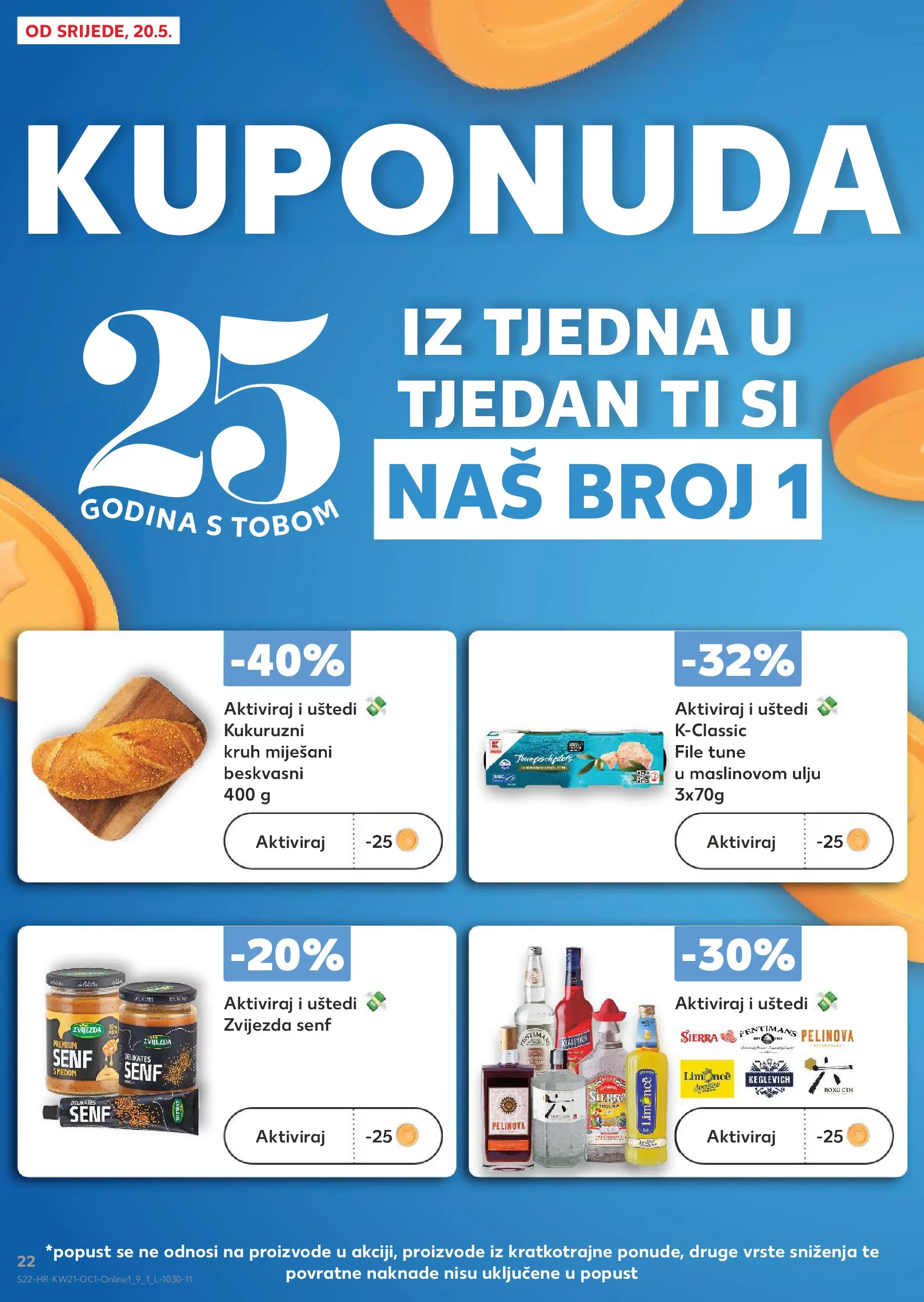 Kaufland - Kaufland katalog do 26.05.2026 novi od 19.05.2026 na listanje > letak digitalni | Stranica: 22 | Proizvodi: Kruh, Sol, Senf, Tuna