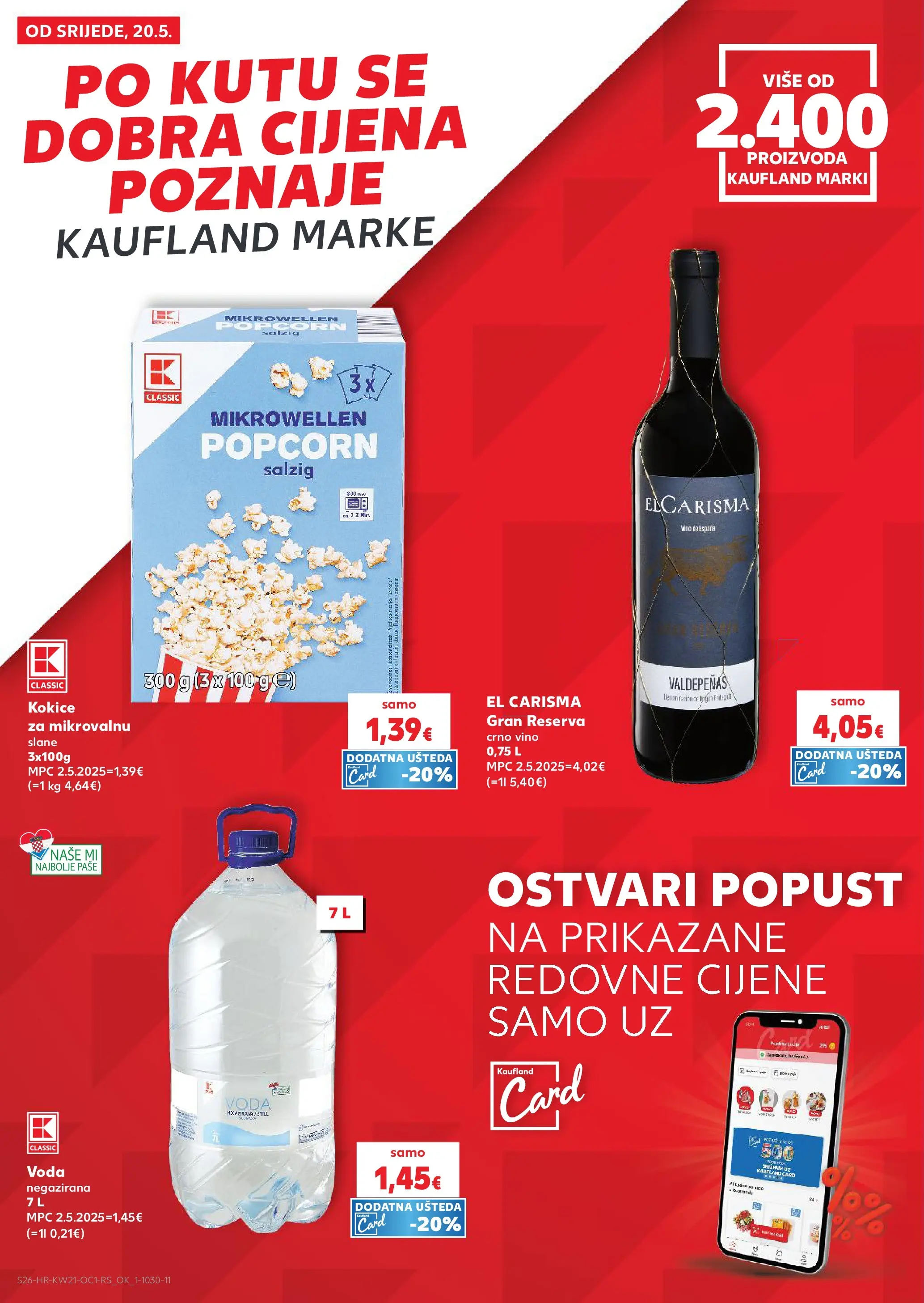 Kaufland - Kaufland katalog do 26.05.2026 novi od 19.05.2026 na listanje > letak digitalni | Stranica: 26 | Proizvodi: Vino, Crno vino, Kokice, Voda