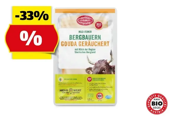 ZUR&Uuml;CK ZUM URSPRUNG Bio-Bergbauern K&auml;se in Scheiben*, 175 g