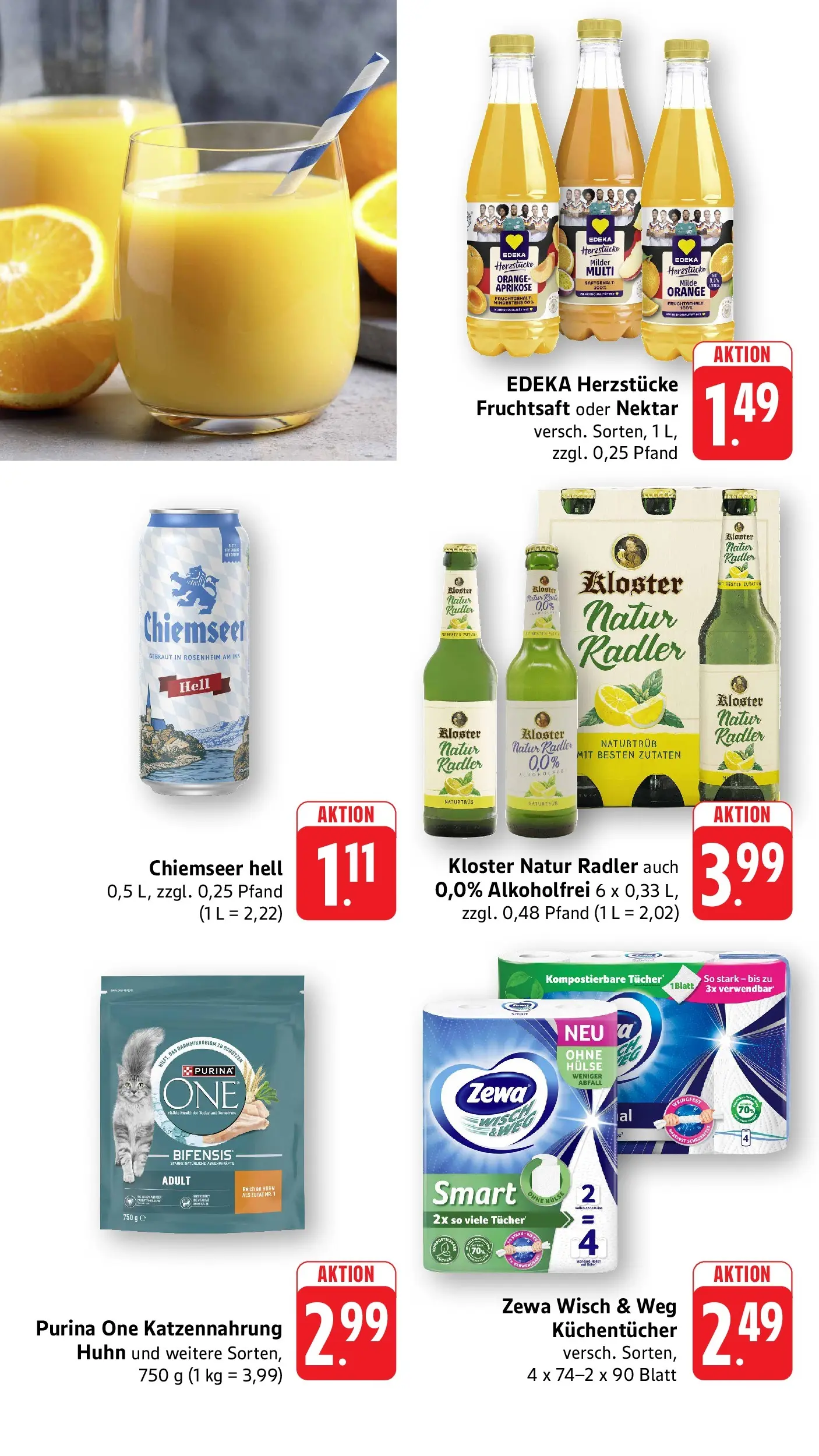 Edeka prospekt Neuhofen	 (ab 17.05.2026) » Angebote Online | Seite: 9 | Produkte: Purina one, Zewa, Radler, Fruchtsaft