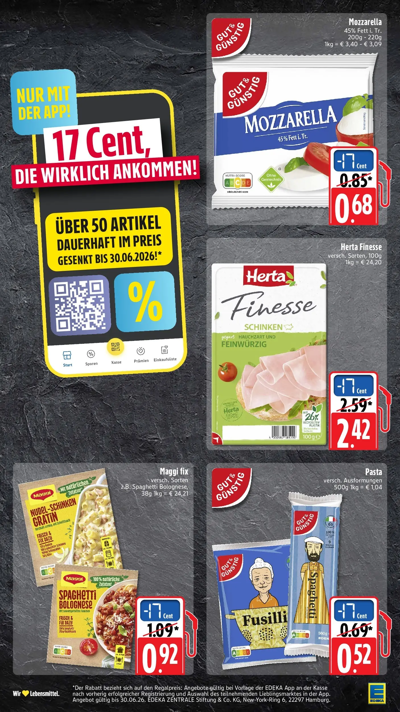Edeka prospekt Weinheim	 (ab 17.05.2026) » Angebote Online | Seite: 4 | Produkte: Käse, Maggi fix, Pasta, Hackfleisch