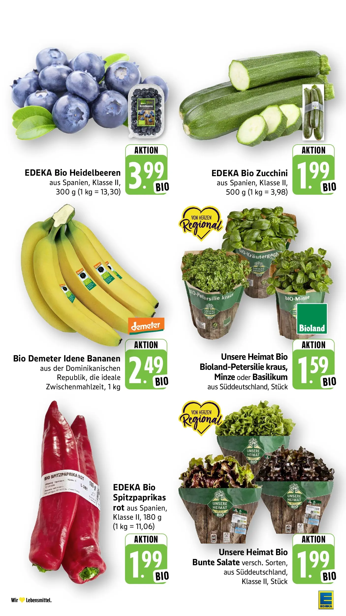Edeka prospekt Weinheim	 (ab 17.05.2026) » Angebote Online | Seite: 15 | Produkte: Bananen, Heidelbeeren, Zucchini