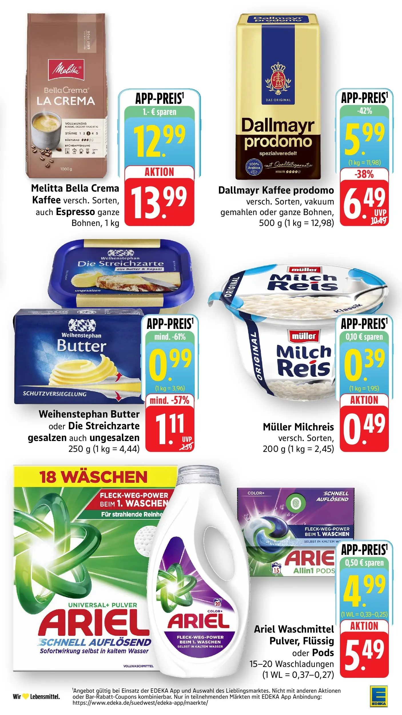 Edeka prospekt Ettenheim	 (ab 17.05.2026) » Angebote Online | Seite: 7 | Produkte: Melitta, Melitta kaffee, Butter, Wasser