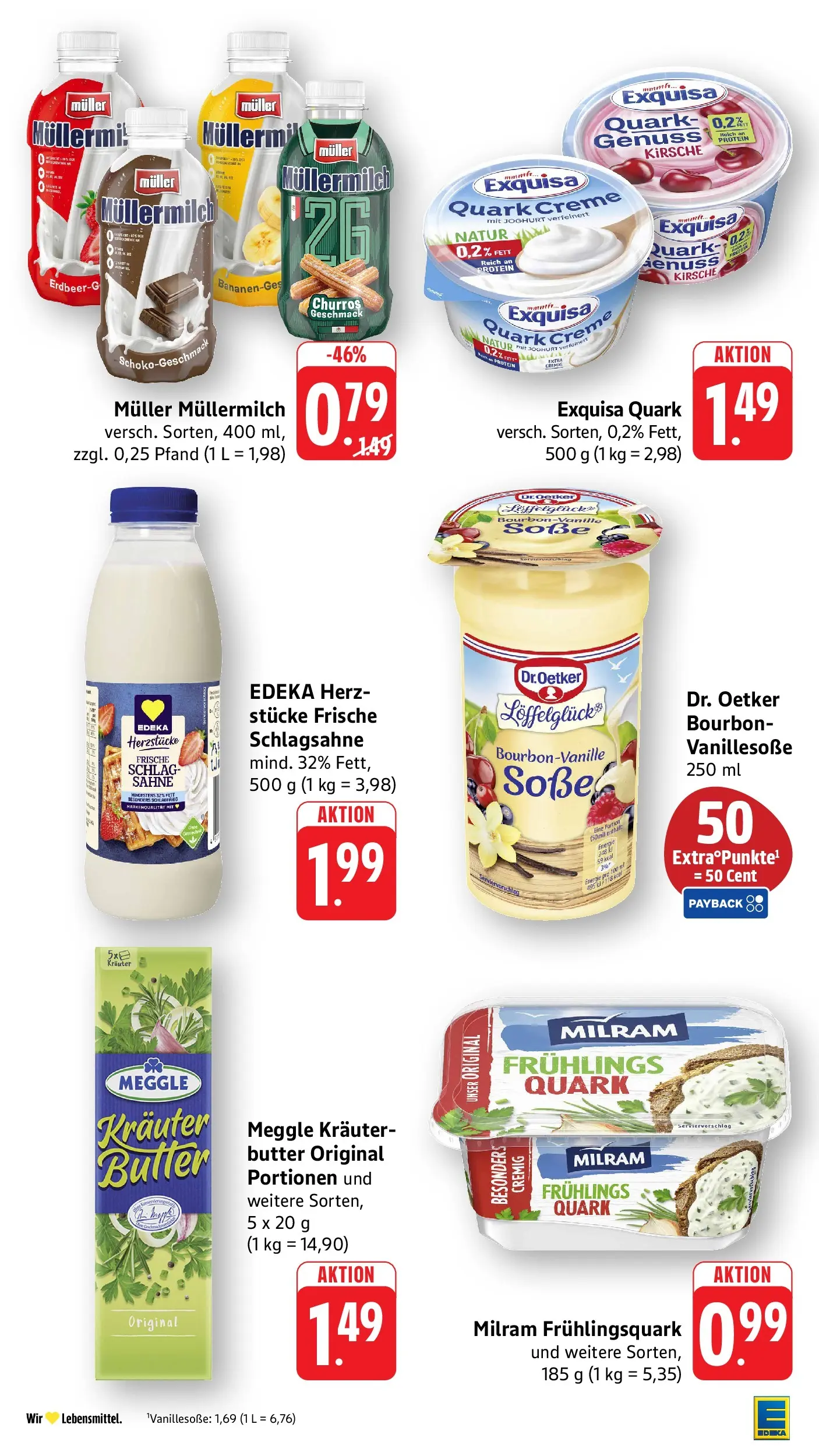 Edeka prospekt Ettenheim	 (ab 17.05.2026) » Angebote Online | Seite: 25 | Produkte: Quark, Soße, Milram, Sahne