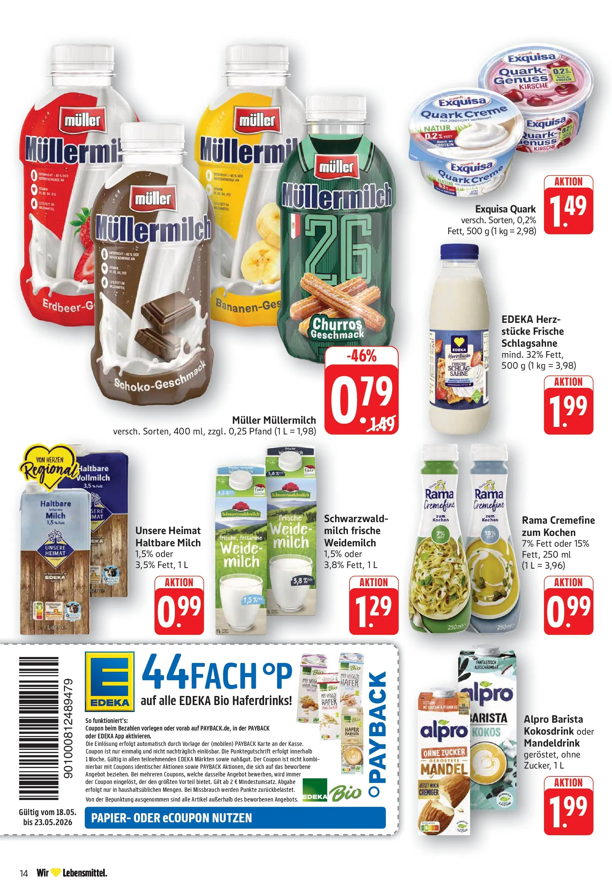 Edeka prospekt Walldorf	 (ab 17.05.2026) » Angebote Online | Seite: 20 | Produkte: Milch, Haltbare milch, Müllermilch, Muller mullermilch