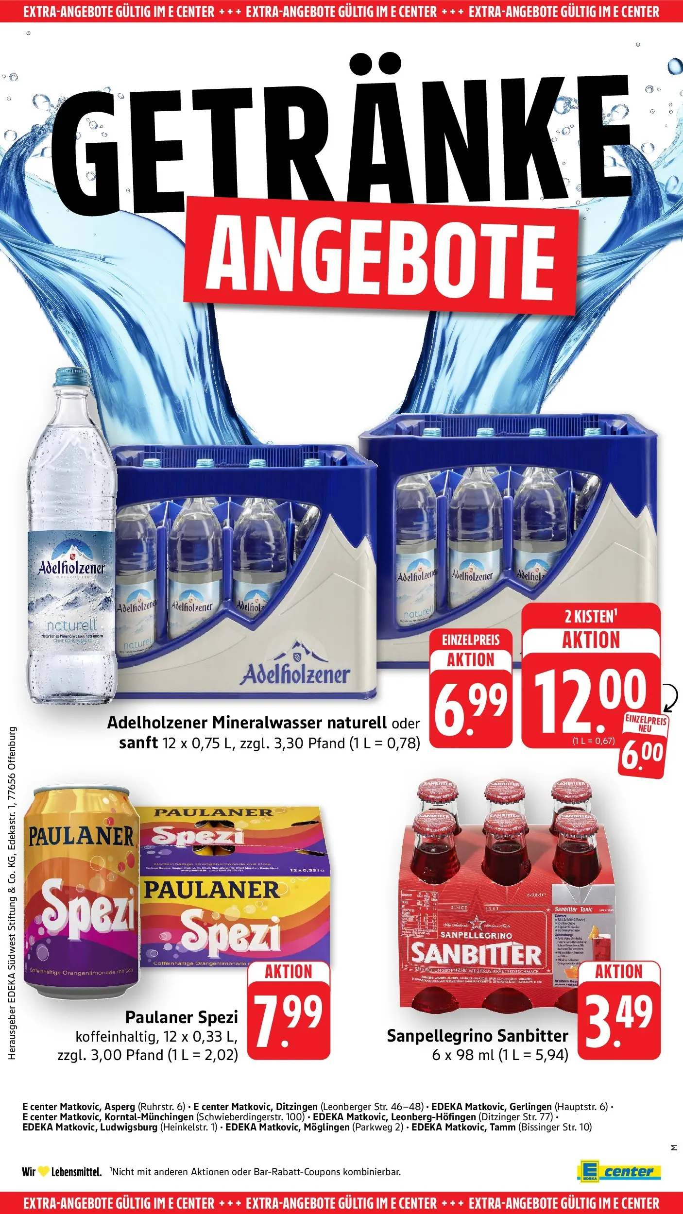 Edeka prospekt Möglingen	 (ab 17.05.2026) » Angebote Online | Seite: 56 | Produkte: Paulaner spezi, Adelholzener, Mineralwasser, Paulaner