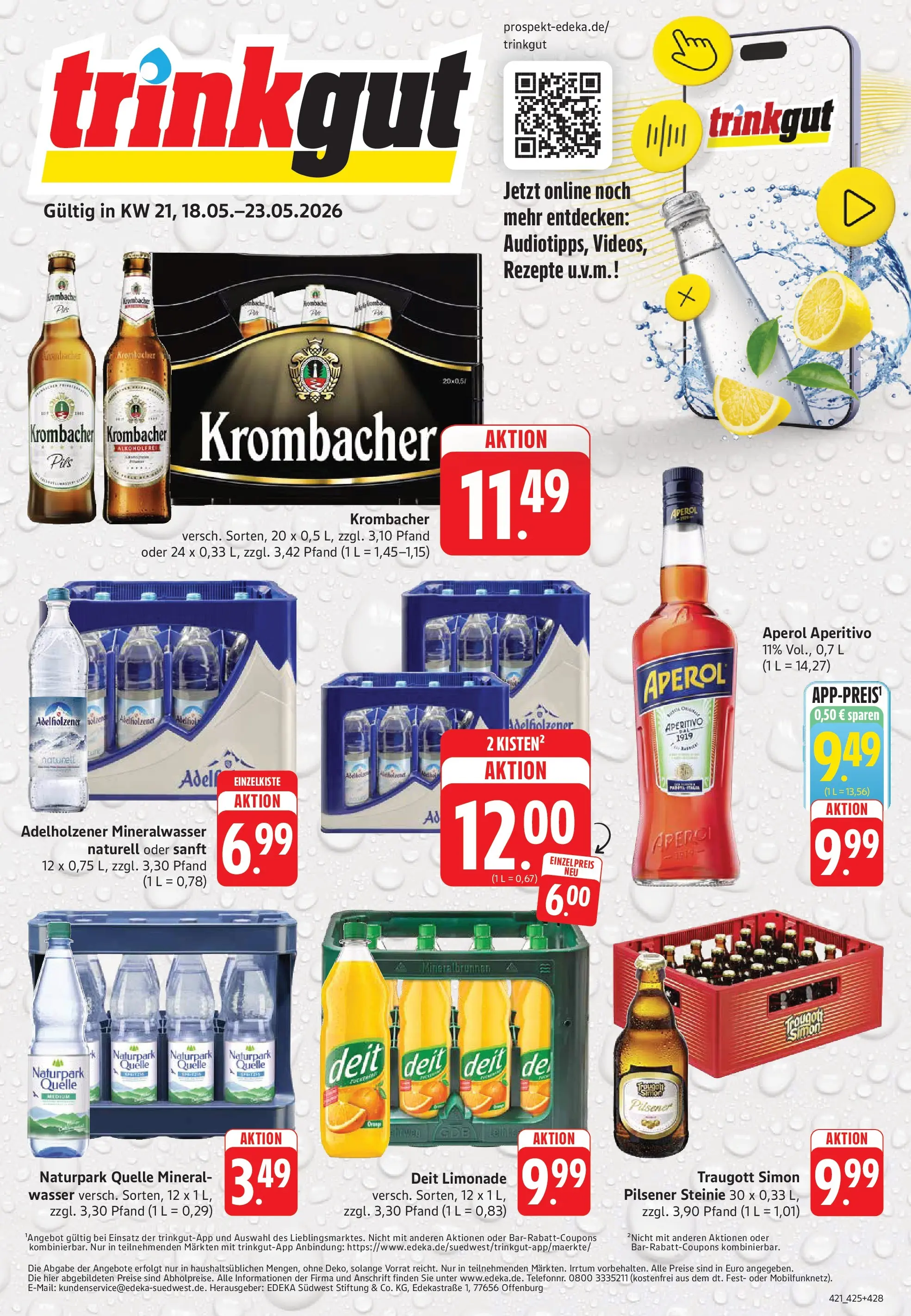 Trinkgut Prospekt Bad Kreuznach	 (ab 17.05.2026) » Angebote online | Seite: 1 | Produkte: Adelholzener, Mineralwasser, Wasser, Krombacher