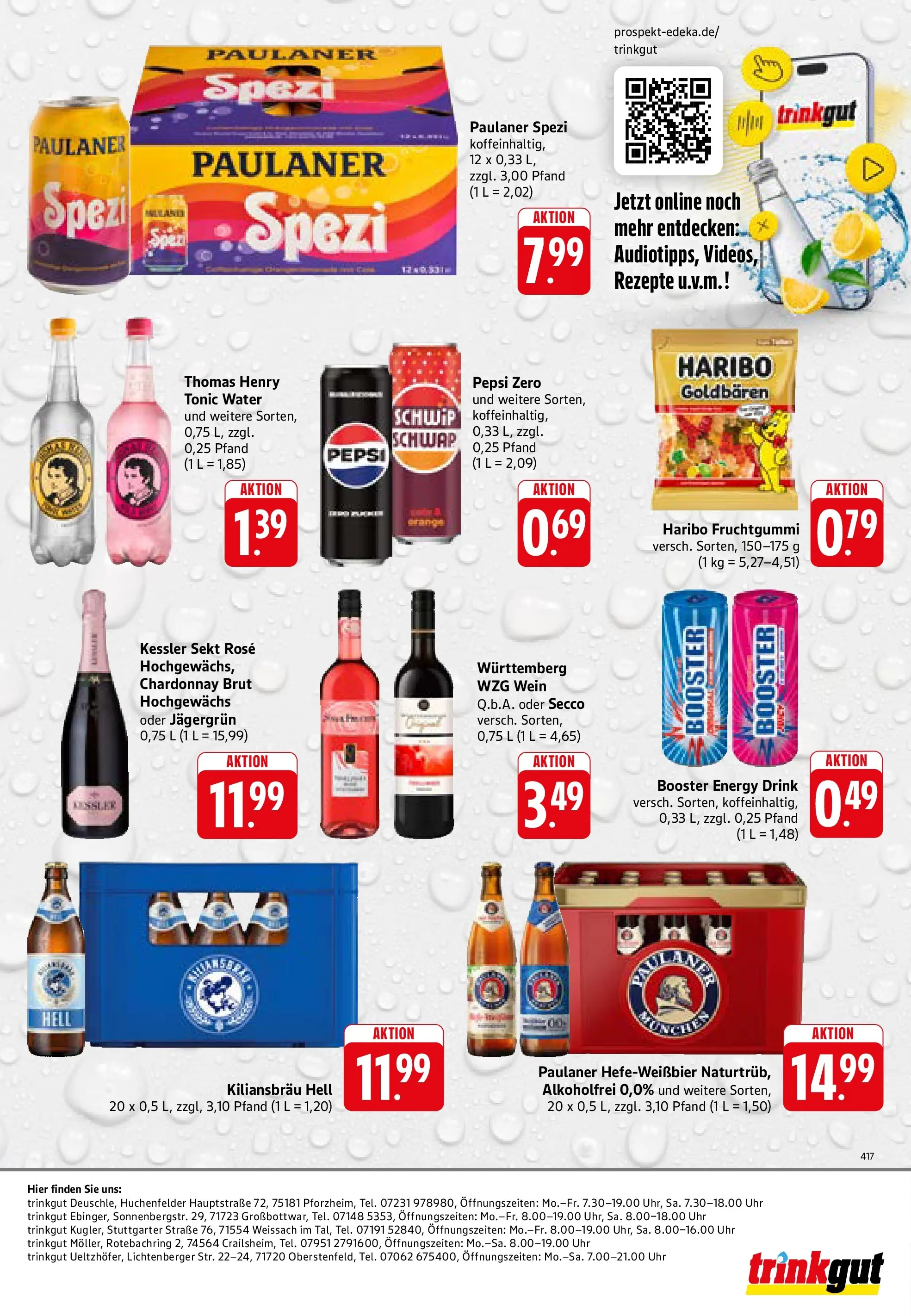 Trinkgut Prospekt Pforzheim	 (ab 17.05.2026) » Angebote online | Seite: 8 | Produkte: Haribo, Paulaner spezi, Wein, Uhr