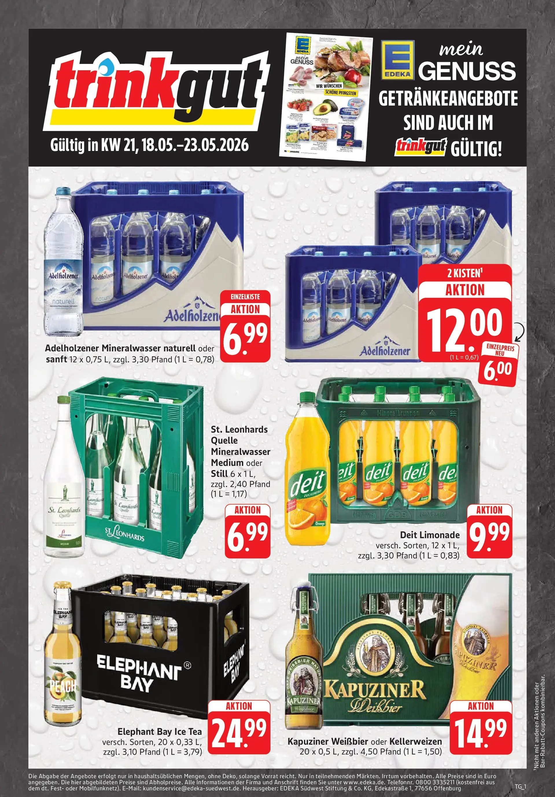 Trinkgut Prospekt Heilbronn-Sontheim	 (ab 17.05.2026) » Angebote online | Seite: 1 | Produkte: Weißbier, Adelholzener, Limonade, Mineralwasser