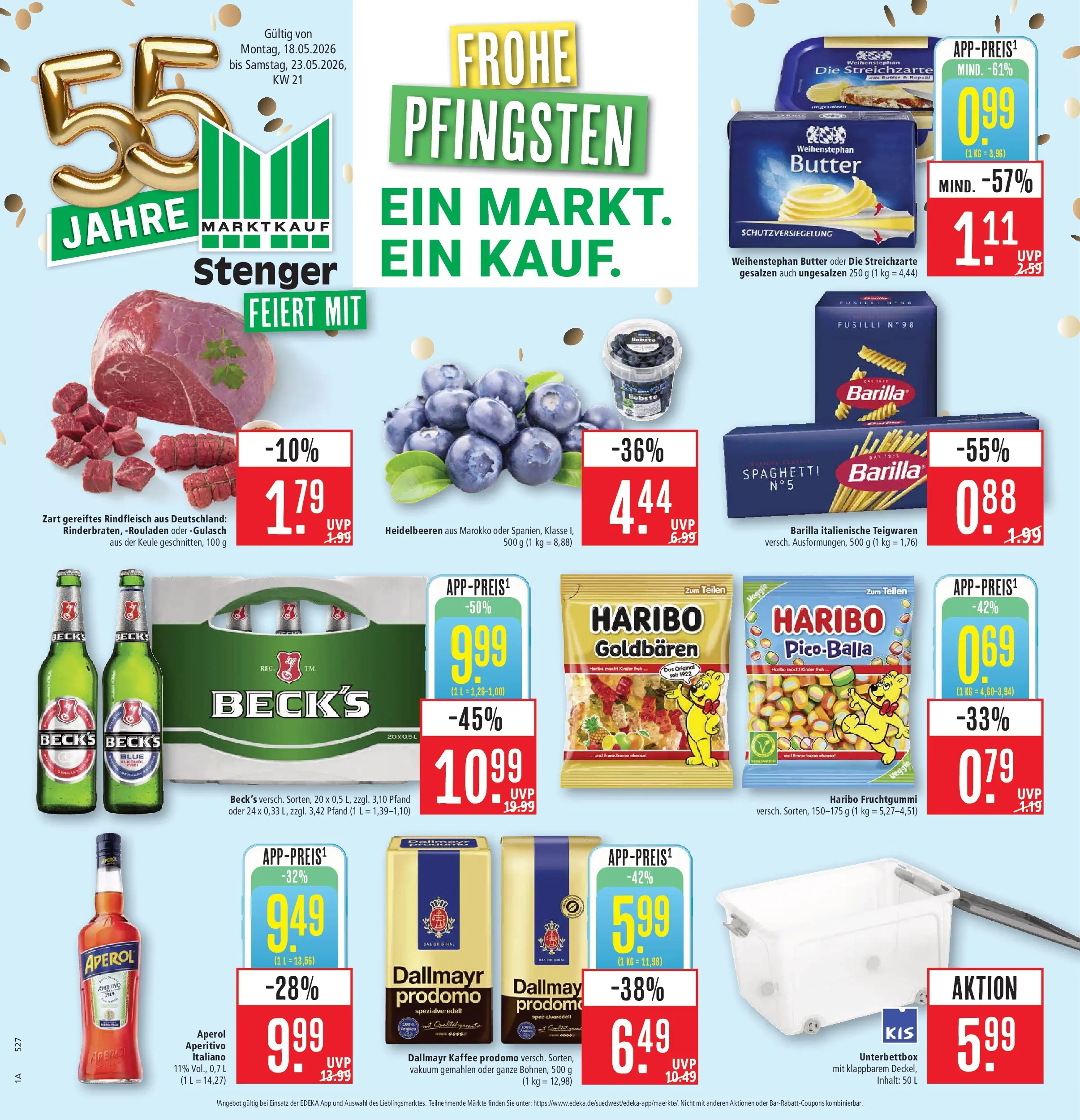 Marktkauf Prospekt Aschaffenburg	 (ab 17.05.2026) » Angebote online | Seite: 1 | Produkte: Haribo, Kaffee, Aperol, Rindfleisch