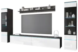 Wohnwand Vera 4-tlg. ca. 240x130 cm Anthrazit/Wei&szlig;